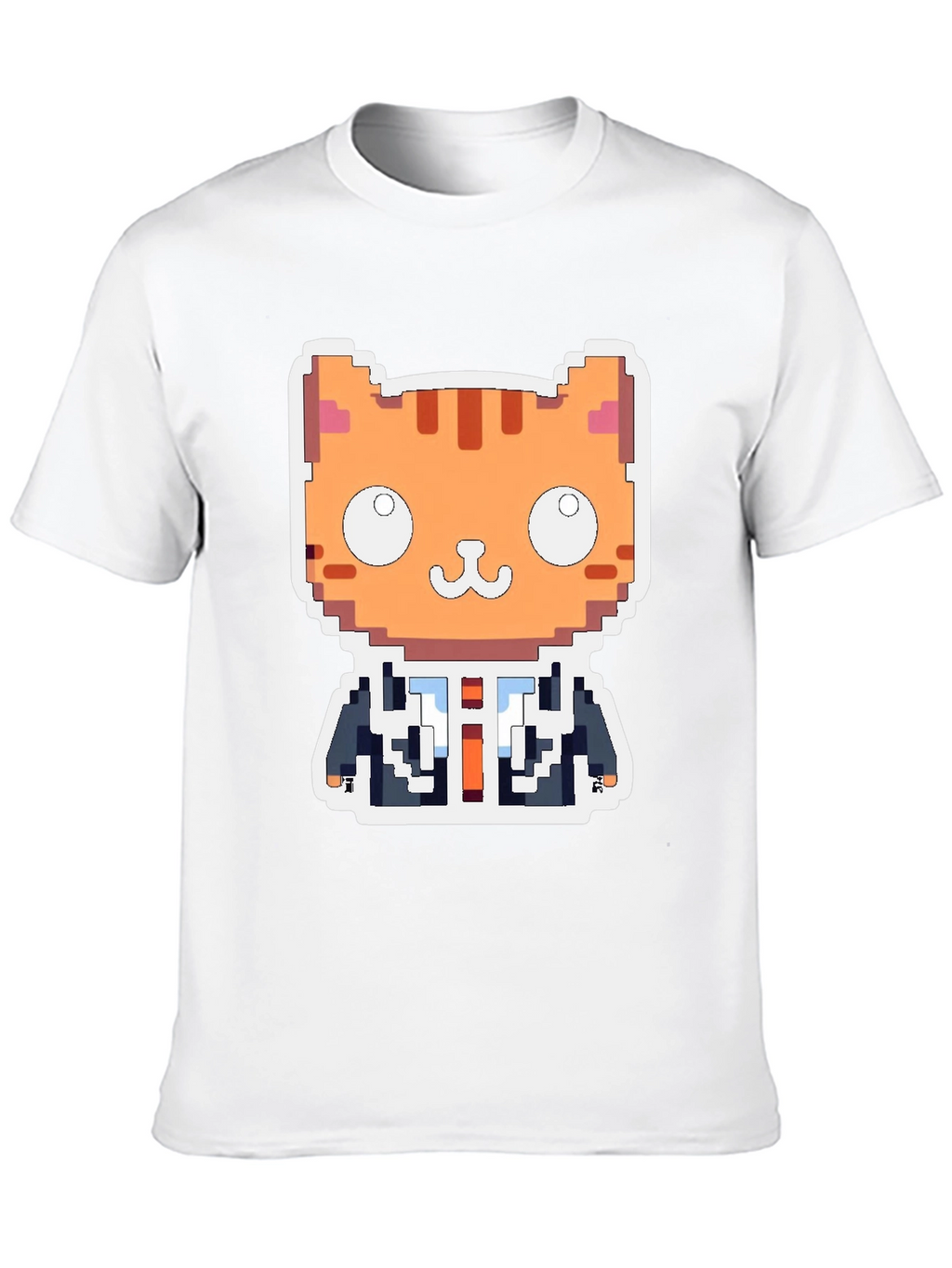 Pixel Cat Boss T-Shirt - Unique Gamer Style