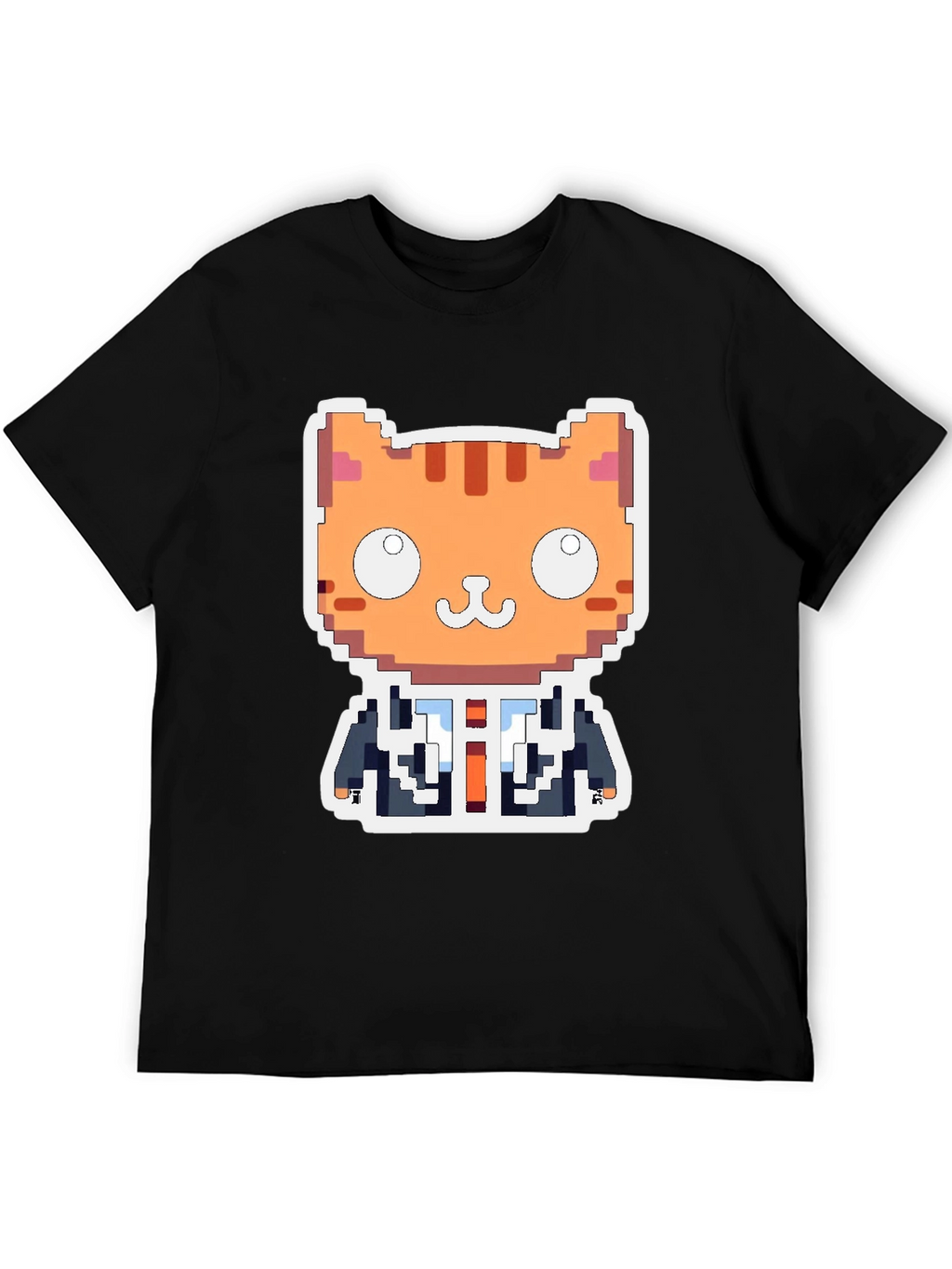Pixel Cat Boss T-Shirt - Unique Gamer Style