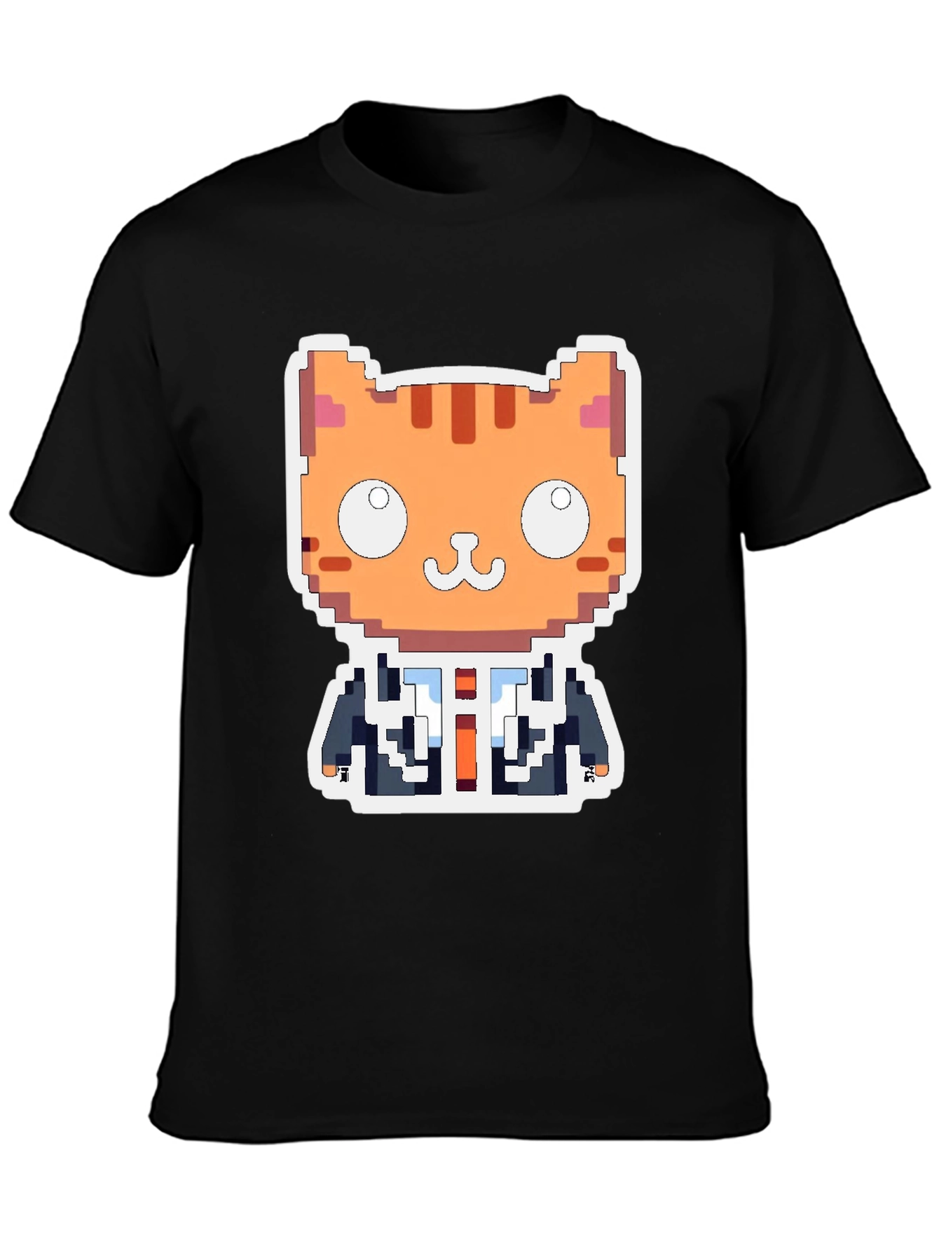Pixel Cat Boss T-Shirt - Unique Gamer Style