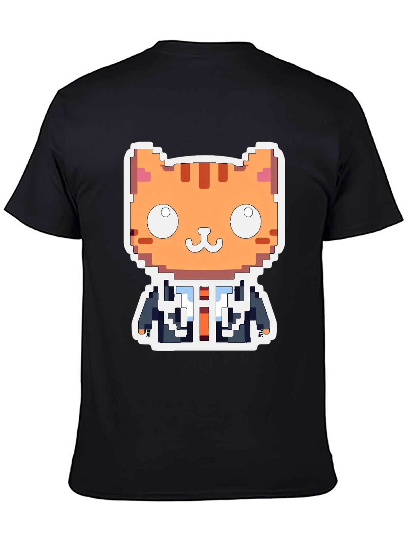 Pixel Cat Boss T-Shirt - Unique Gamer Style