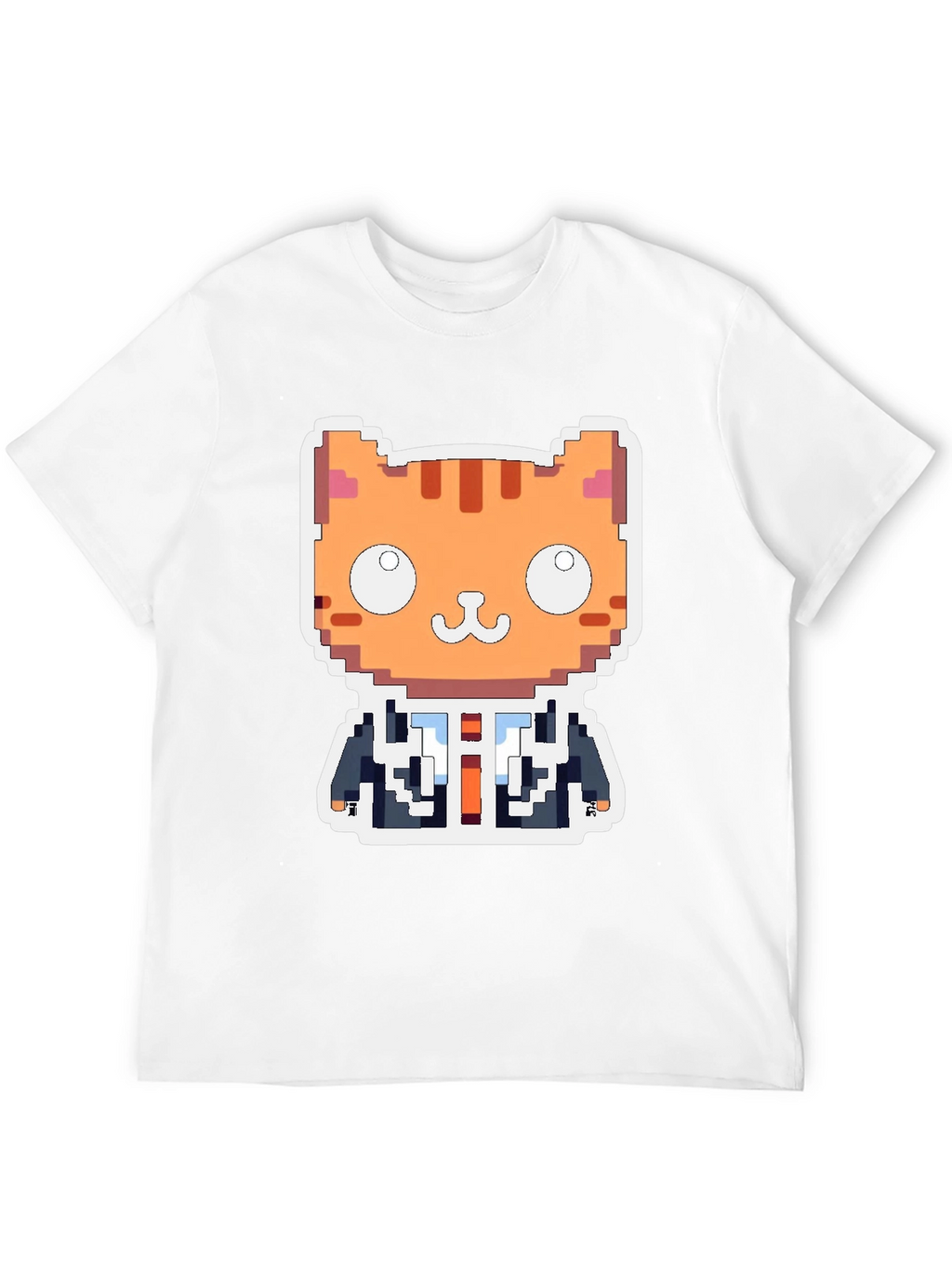 Pixel Cat Boss T-Shirt - Unique Gamer Style