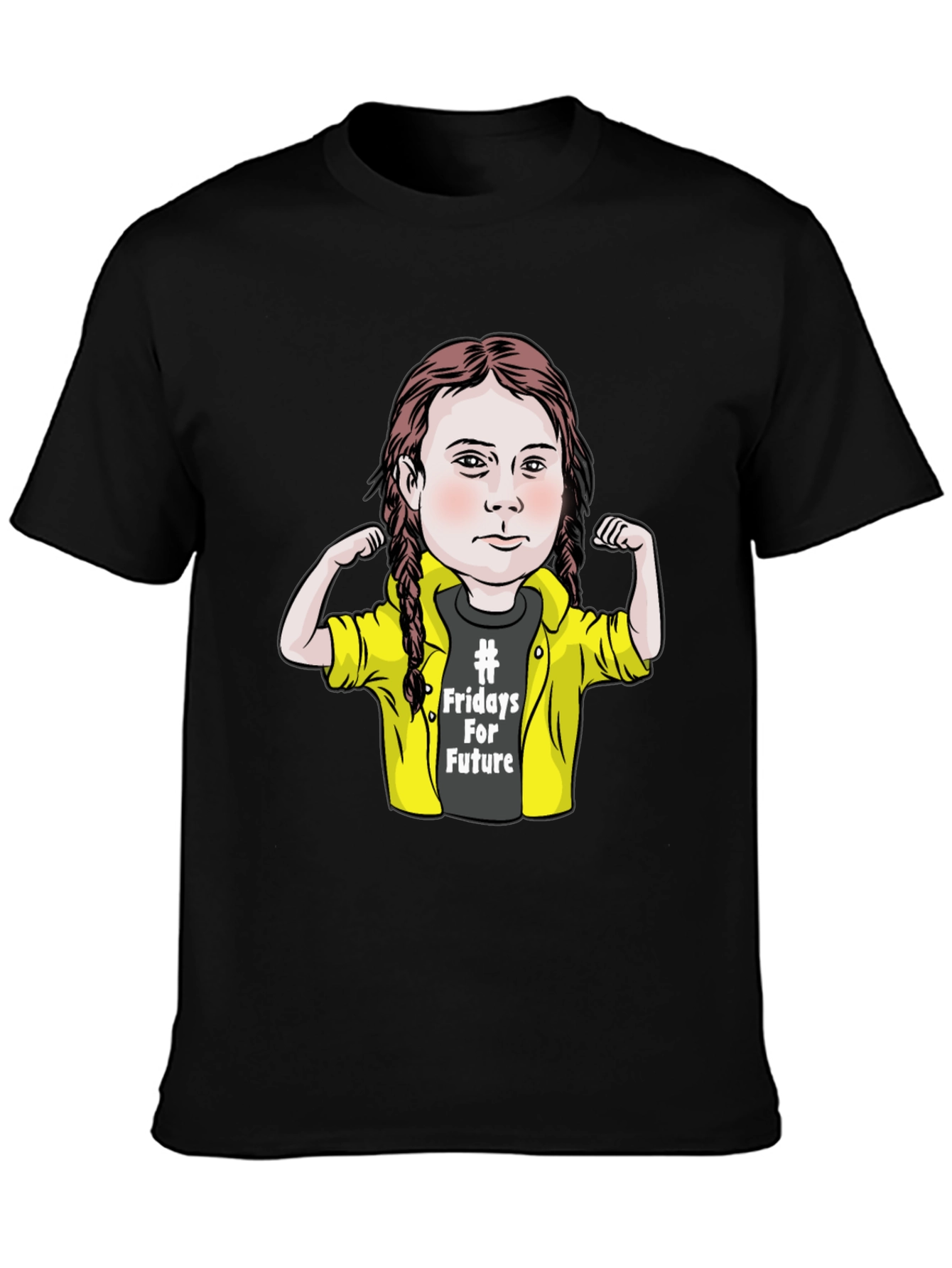 Fridays for Future T-Shirt - Greta Thunberg Cartoon Graphic Tee