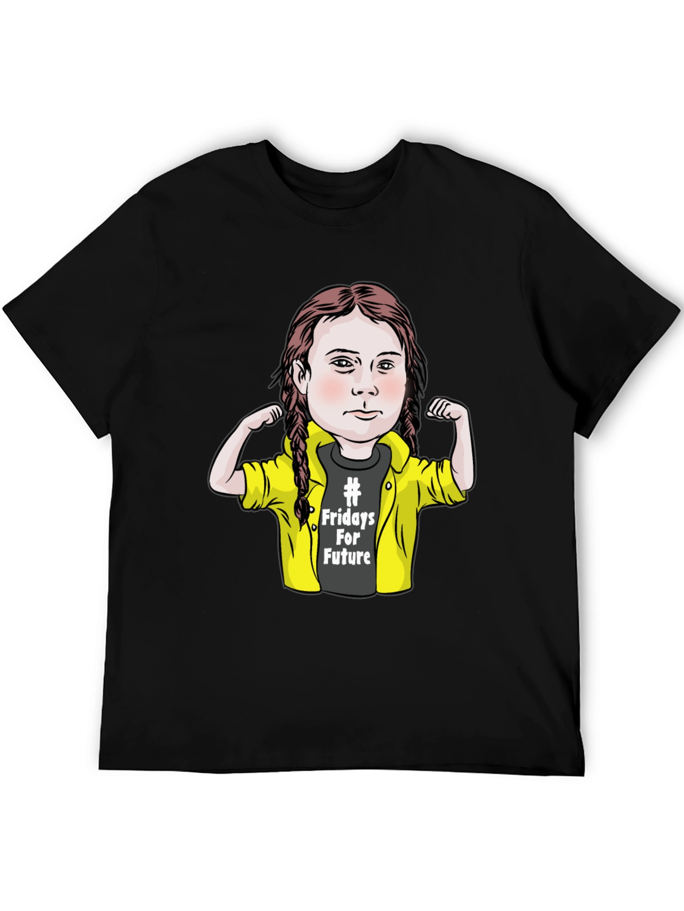 Fridays for Future T-Shirt - Greta Thunberg Cartoon Graphic Tee