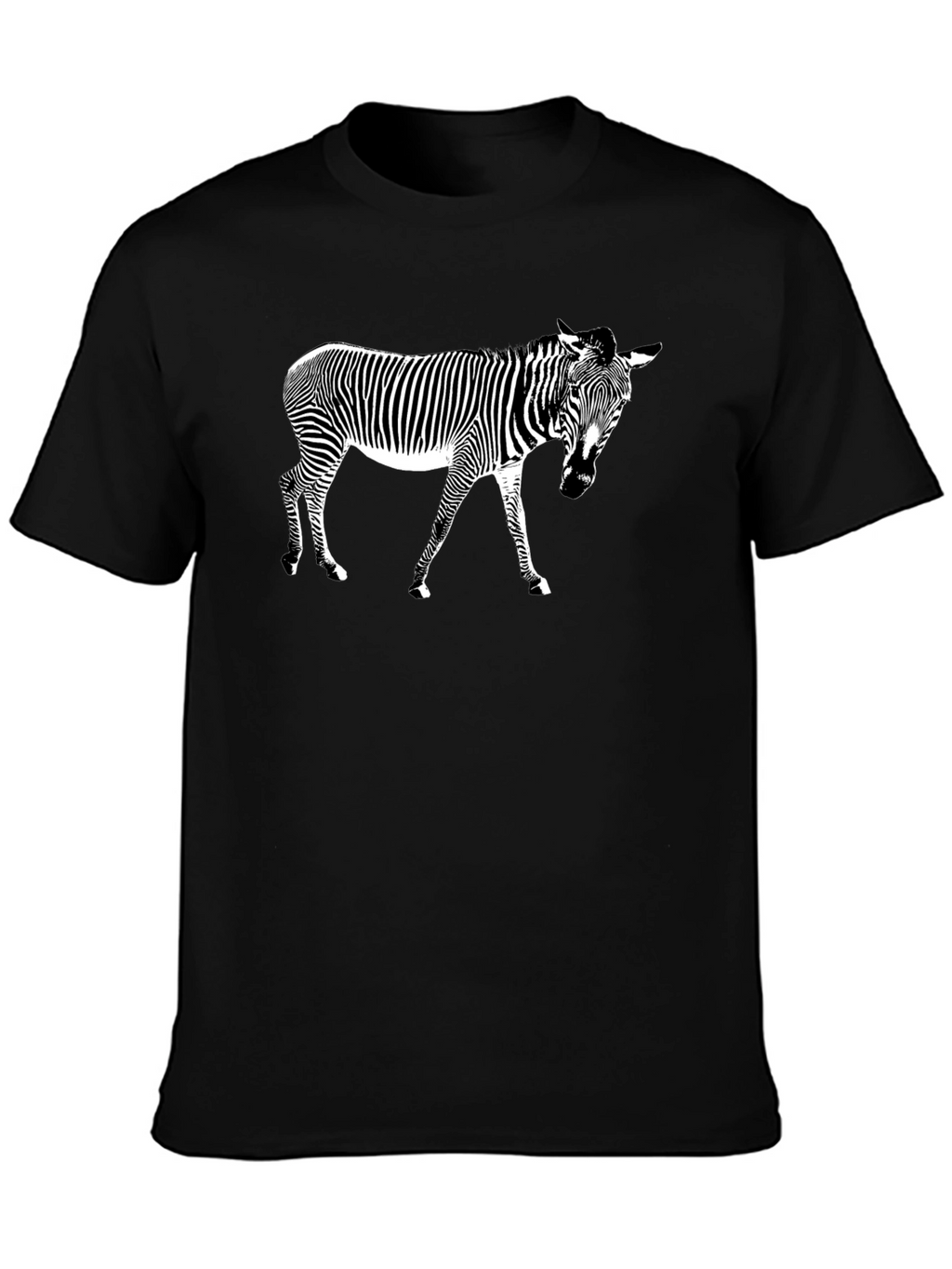 Cool Zebra Graphic Black T-Shirt