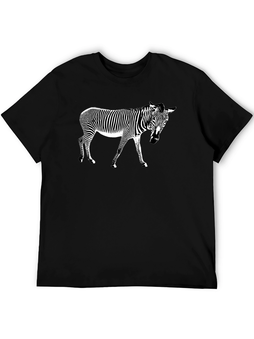 Cool Zebra Graphic Black T-Shirt