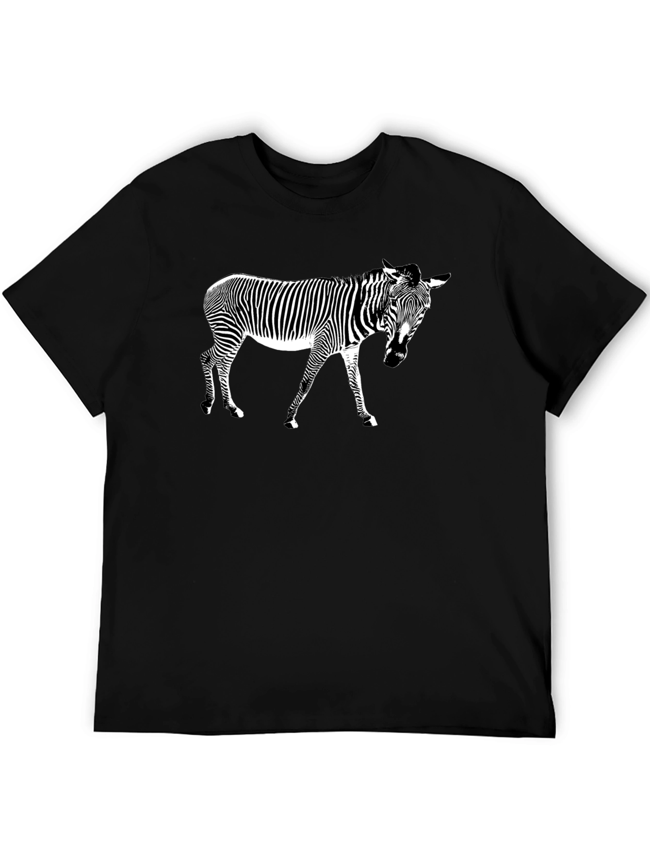 Cool Zebra Graphic Black T-Shirt