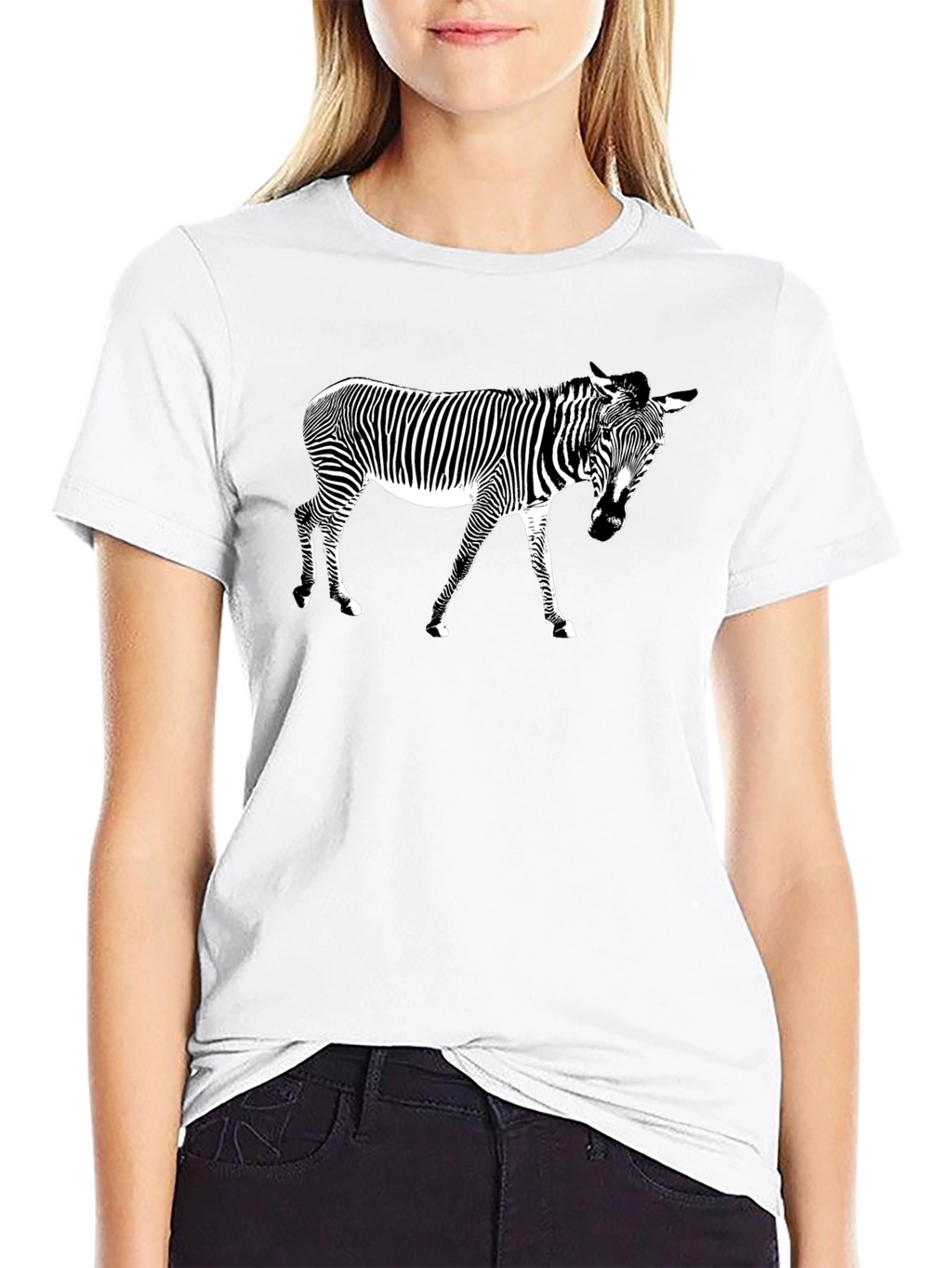 Cool Zebra Graphic Black T-Shirt