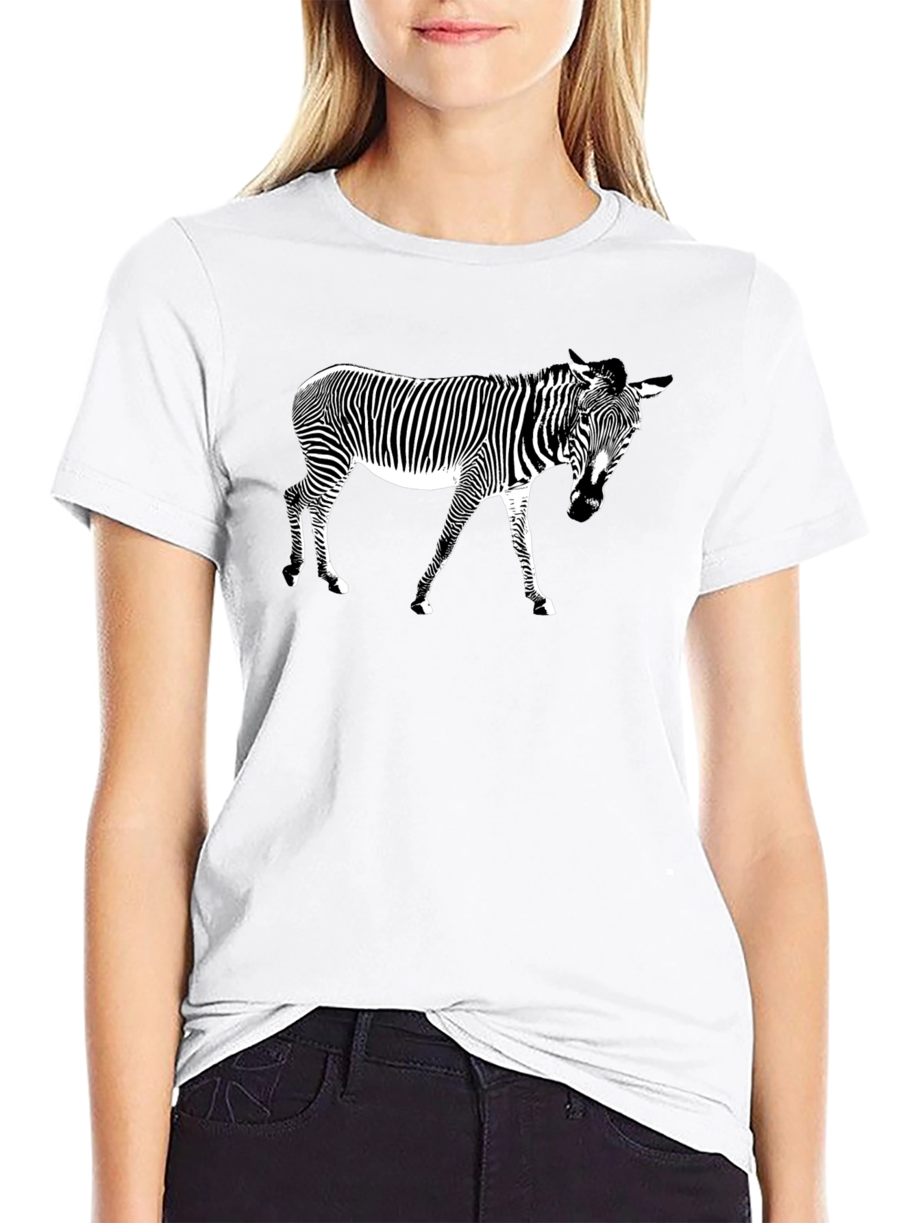 Cool Zebra Graphic Black T-Shirt