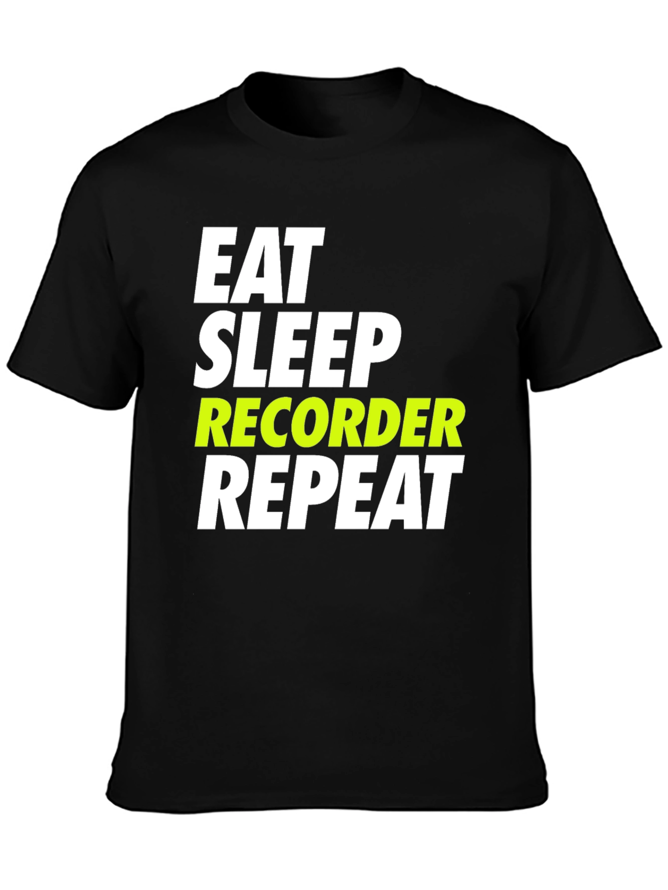 Eat Sleep Recorder Repeat Graphic Tee