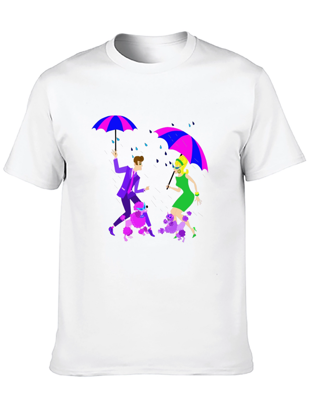 Retro Rain Poodle T-Shirt - Groovy Style
