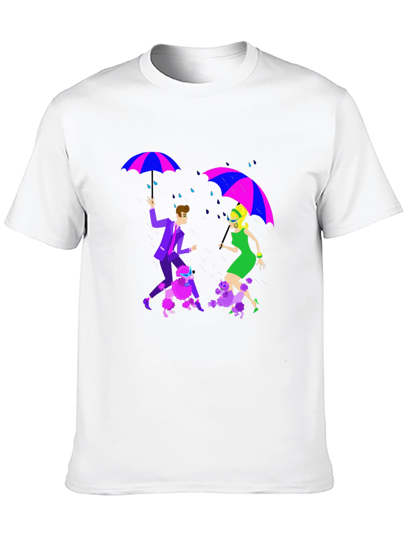Retro Rain Poodle T-Shirt - Groovy Style