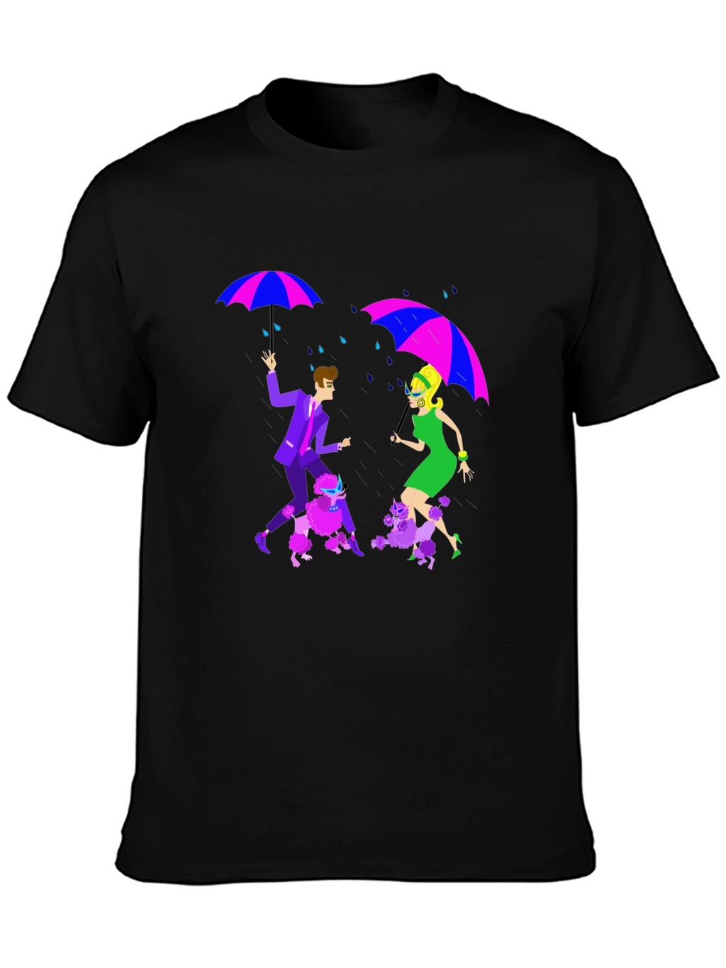 Retro Rain Poodle T-Shirt - Groovy Style