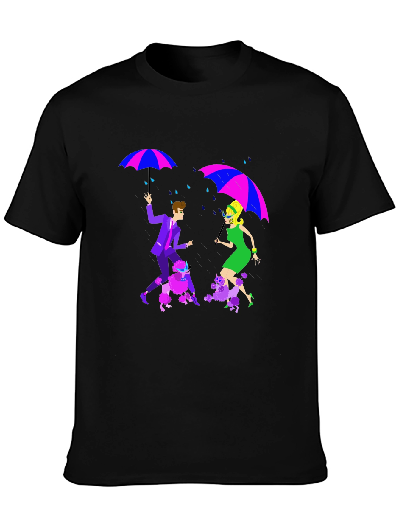 Retro Rain Poodle T-Shirt - Groovy Style