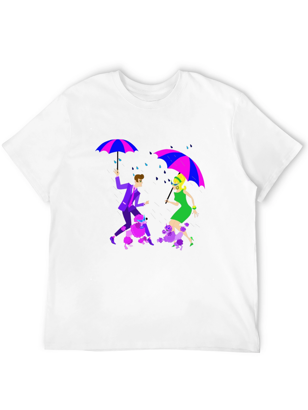 Retro Rain Poodle T-Shirt - Groovy Style