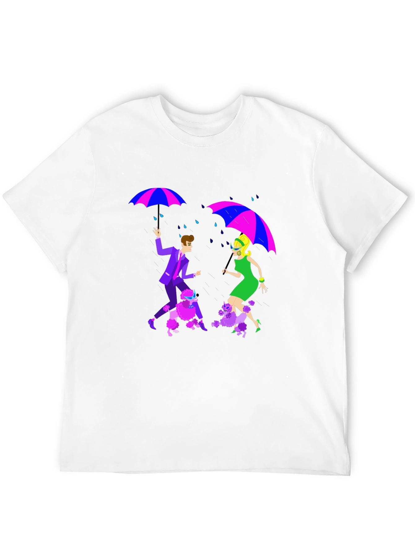 Retro Rain Poodle T-Shirt - Groovy Style