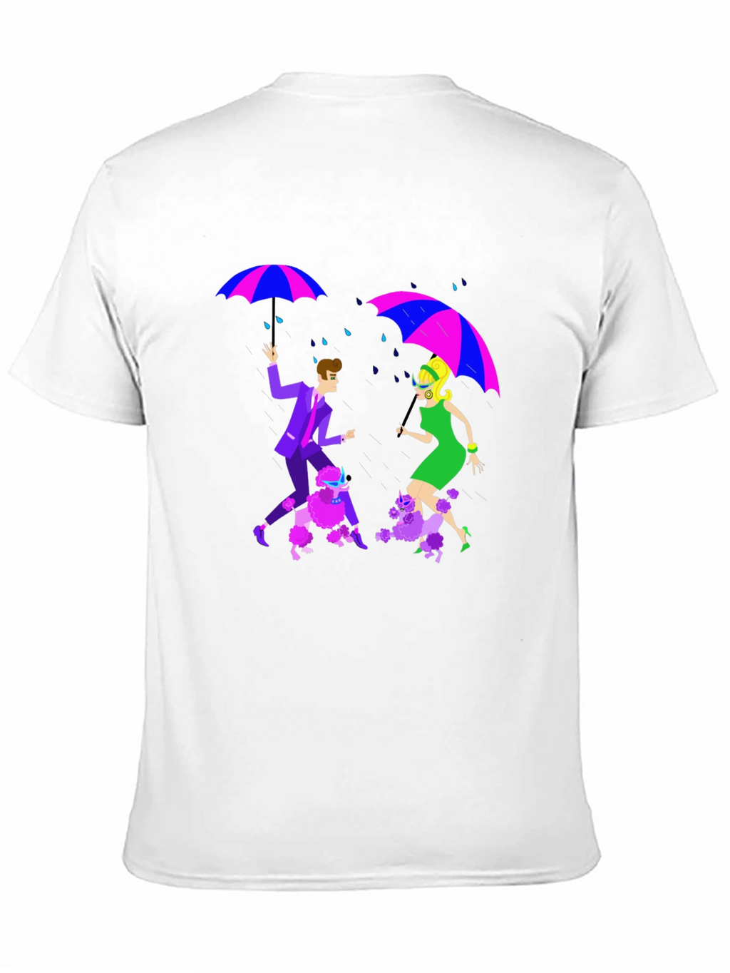 Retro Rain Poodle T-Shirt - Groovy Style