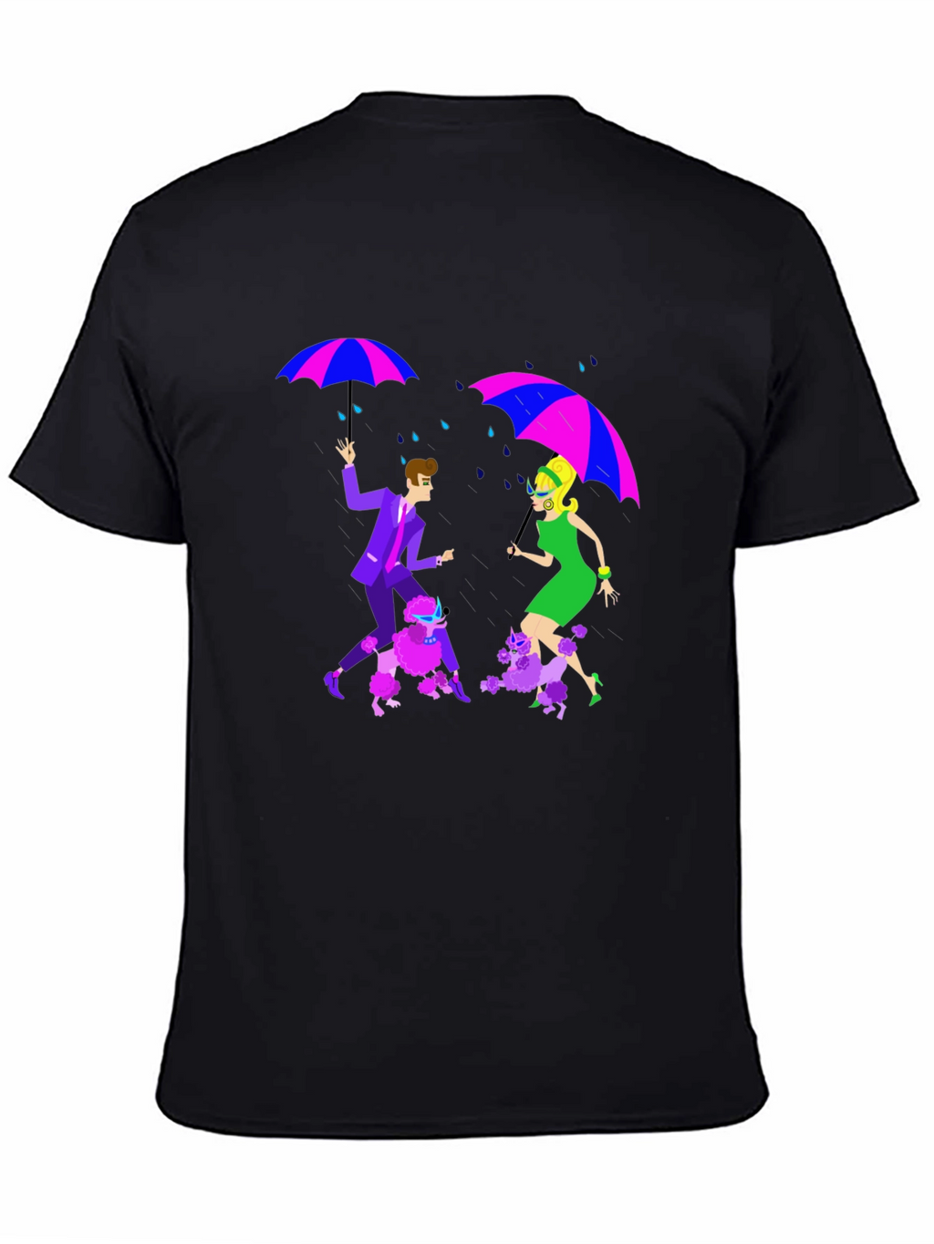 Retro Rain Poodle T-Shirt - Groovy Style