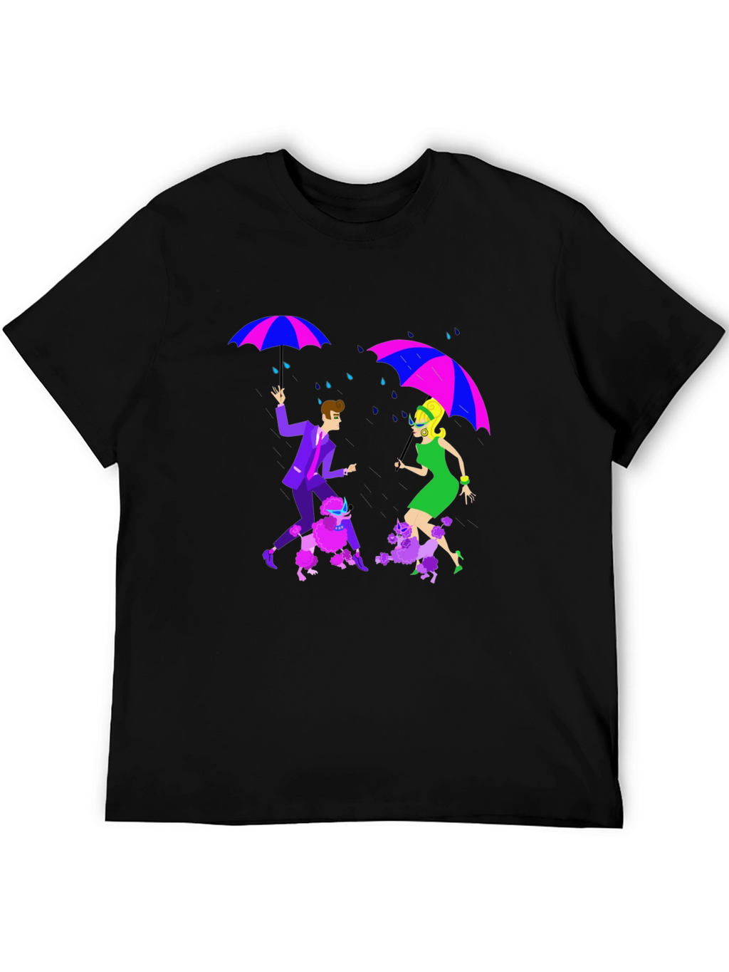 Retro Rain Poodle T-Shirt - Groovy Style