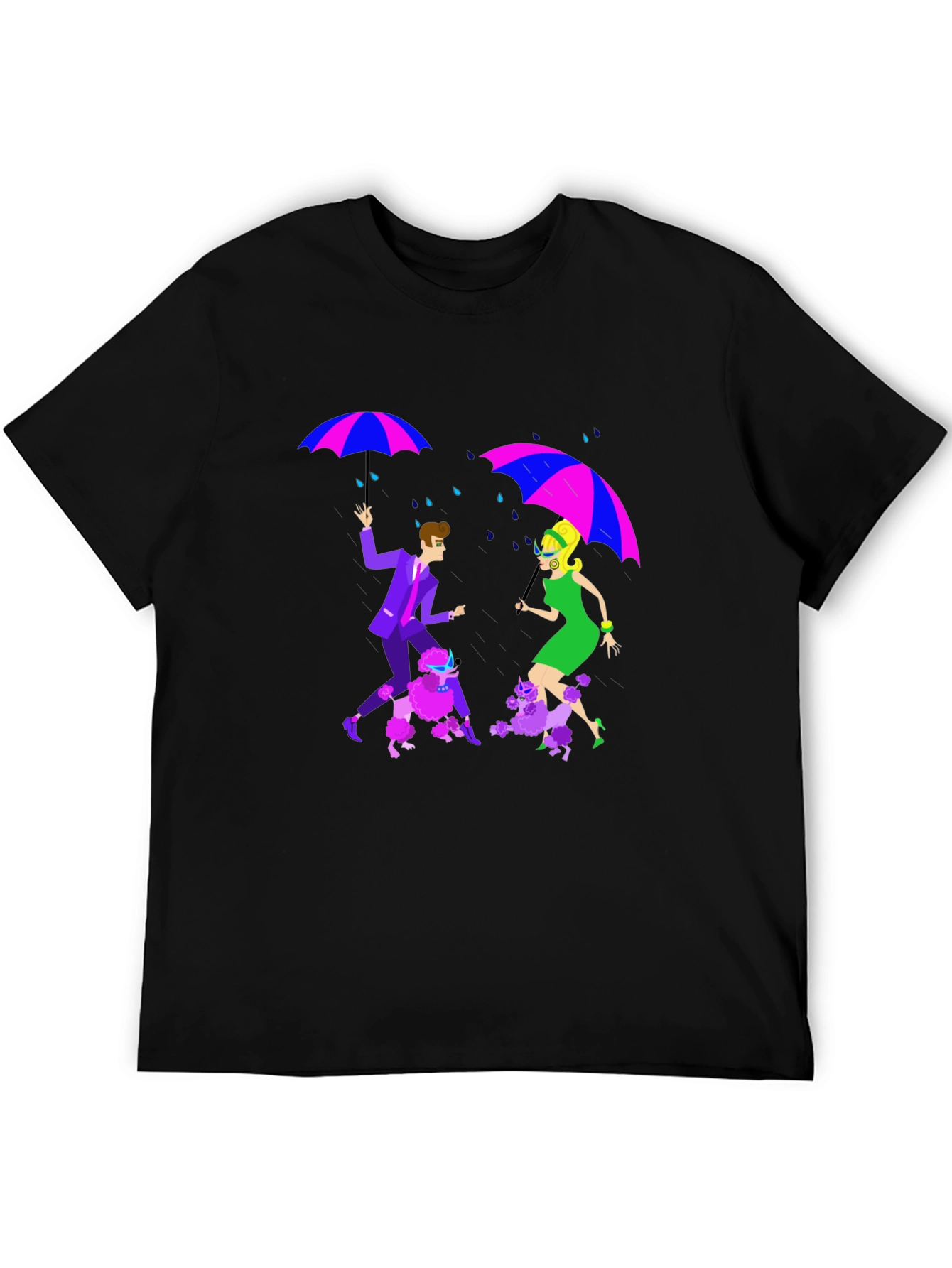 Retro Rain Poodle T-Shirt - Groovy Style