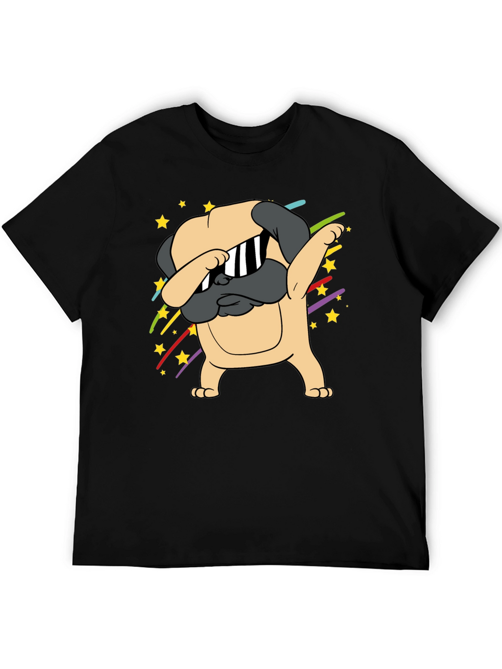 Dabbing Pug Graphic Tee - Trendy Dog Lover Shirt