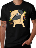 Dabbing Pug Graphic Tee - Trendy Dog Lover Shirt