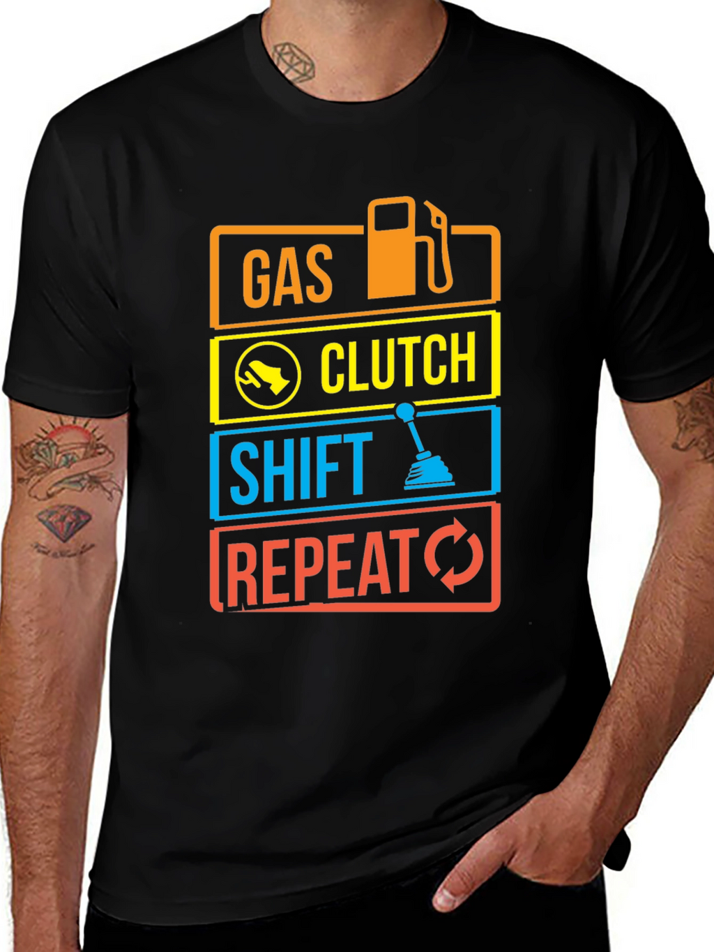 Gas Clutch Shift Repeat Graphic Tee