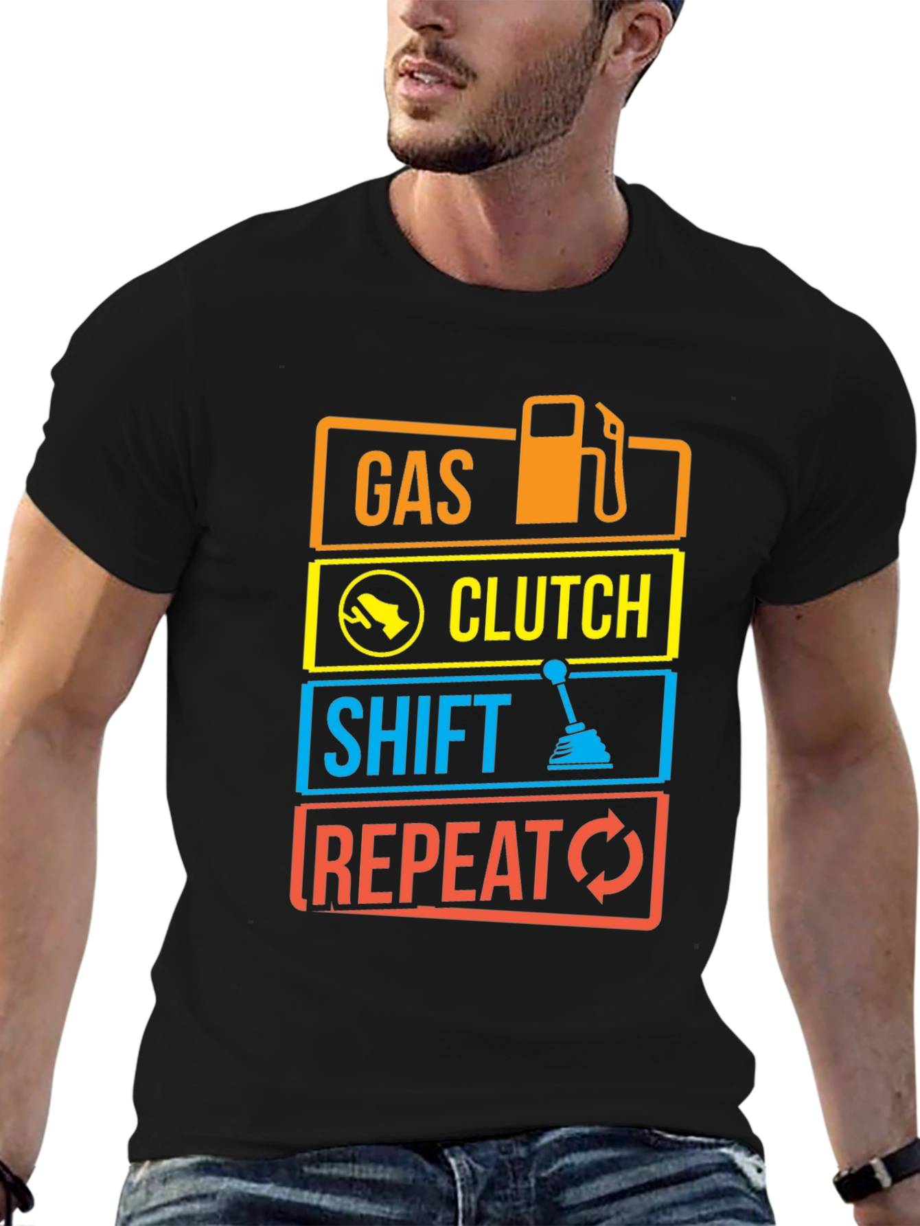 Gas Clutch Shift Repeat Graphic Tee