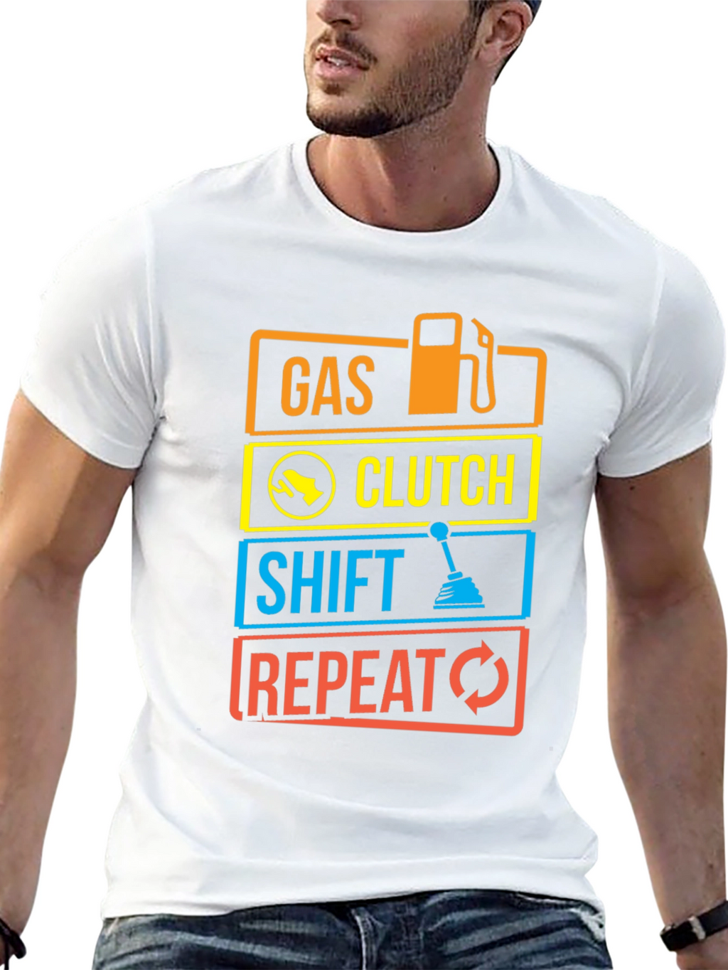 Gas Clutch Shift Repeat Graphic Tee