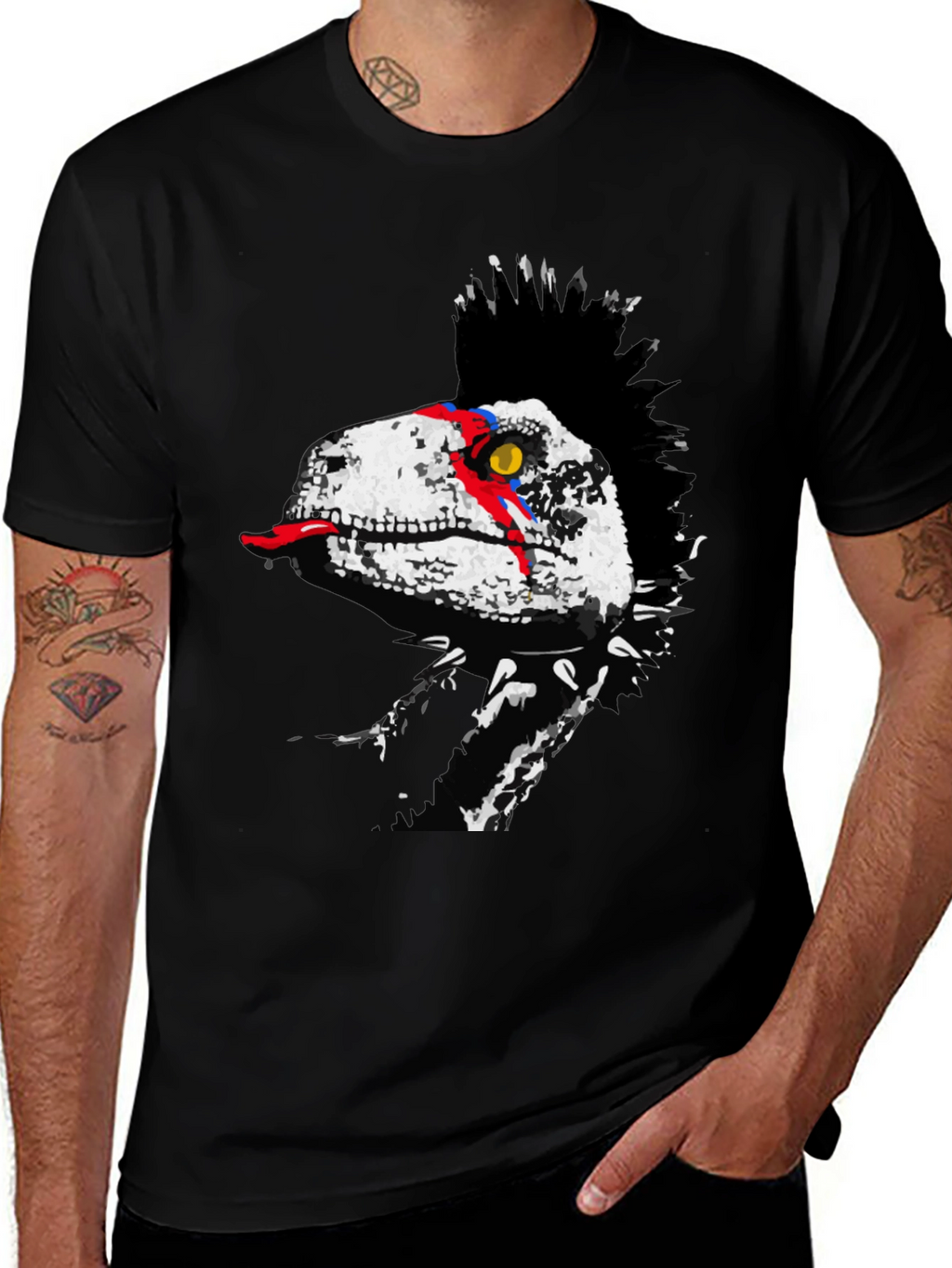 Punk Dino T-Shirt - Rock and Roll Raptor