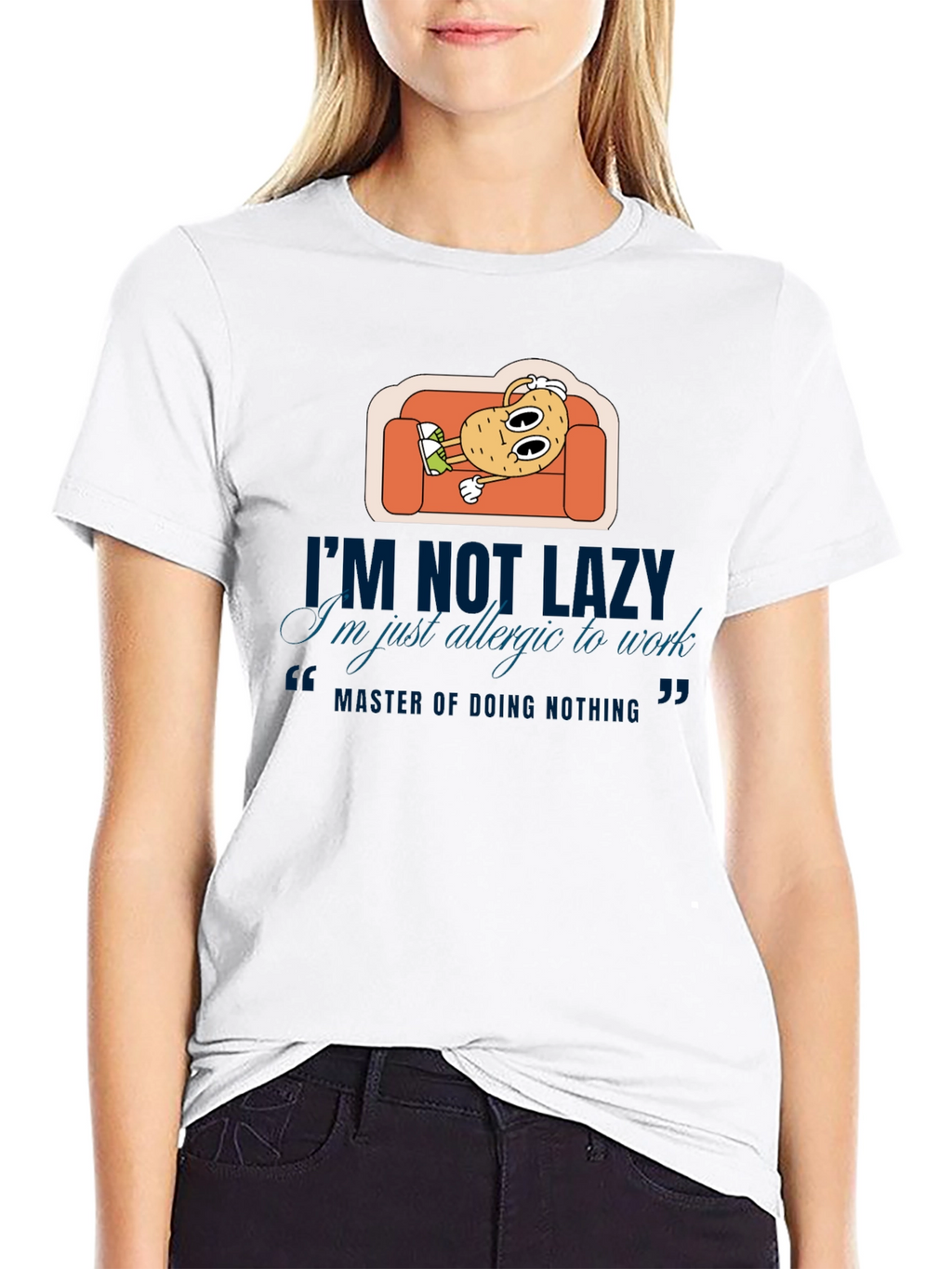 Lazy Potato T-Shirt: Allergic to Work Tee