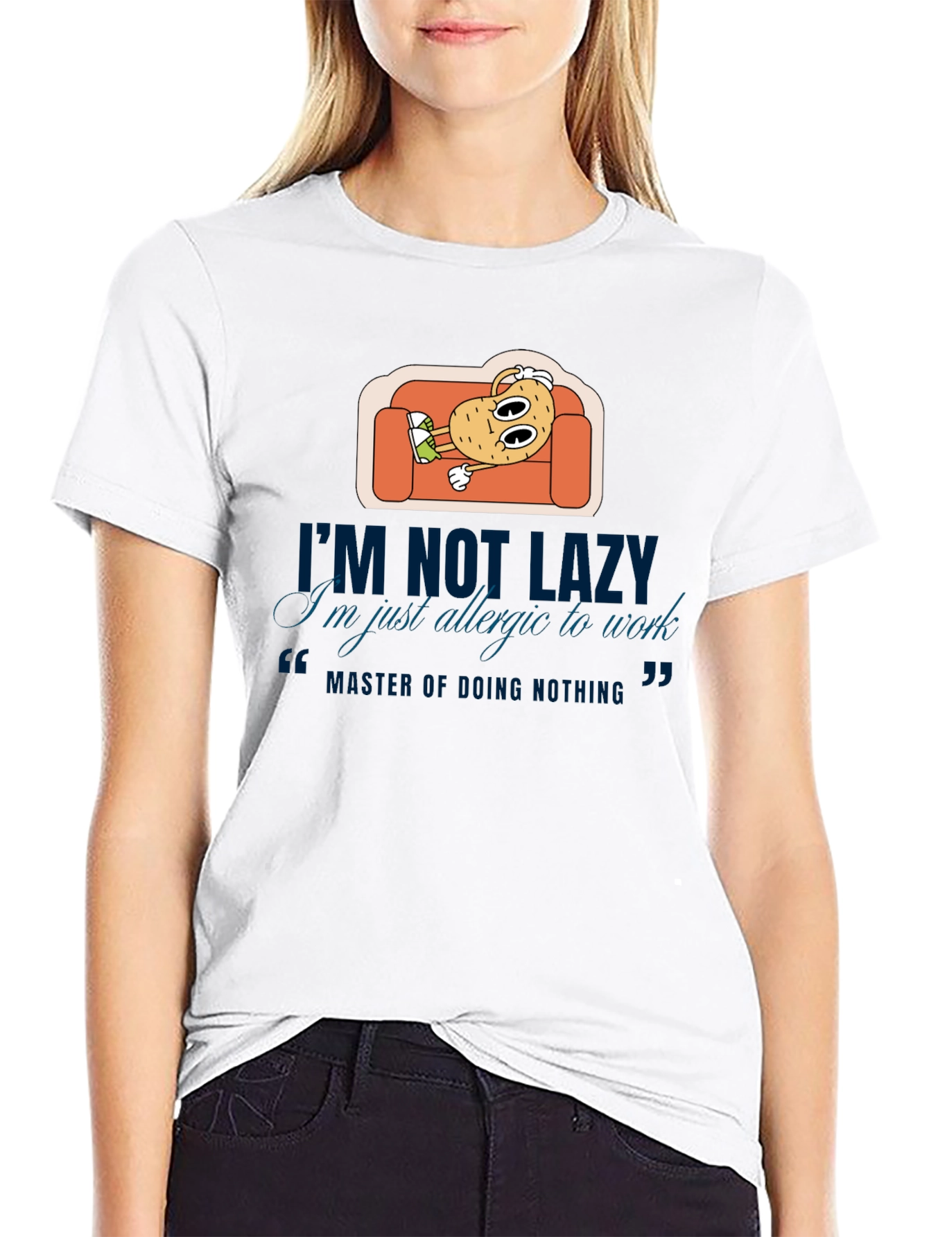 Lazy Potato T-Shirt: Allergic to Work Tee