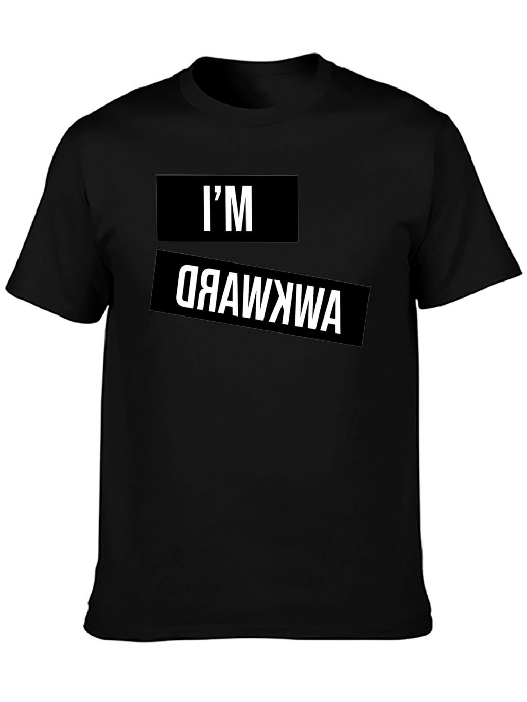 Awkward Reverse Print Graphic Tee - Black