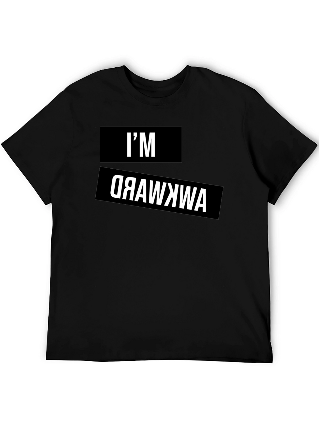Awkward Reverse Print Graphic Tee - Black