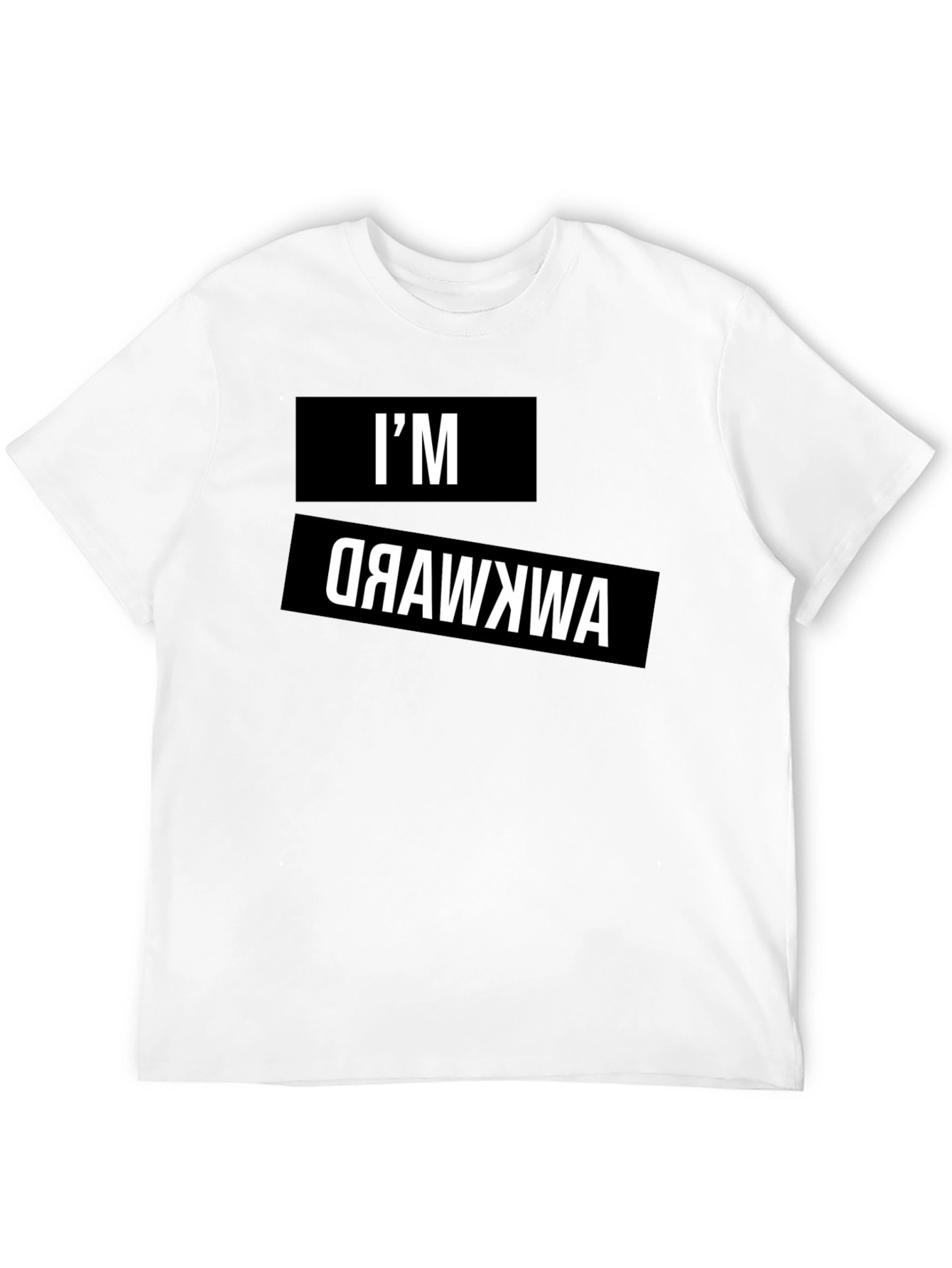 Awkward Reverse Print Graphic Tee - Black