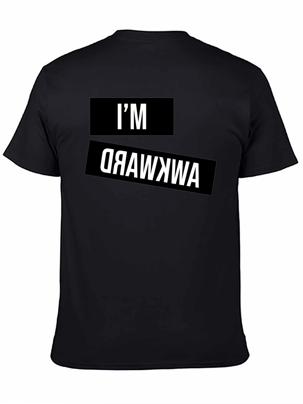 Awkward Reverse Print Graphic Tee - Black