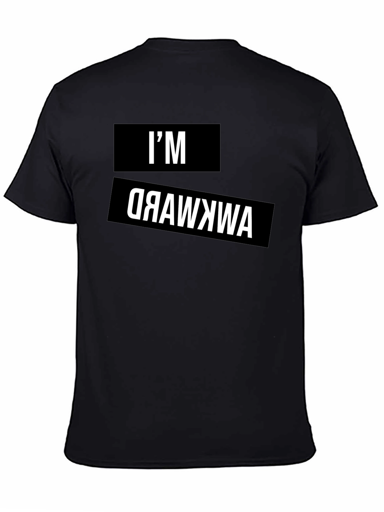 Awkward Reverse Print Graphic Tee - Black