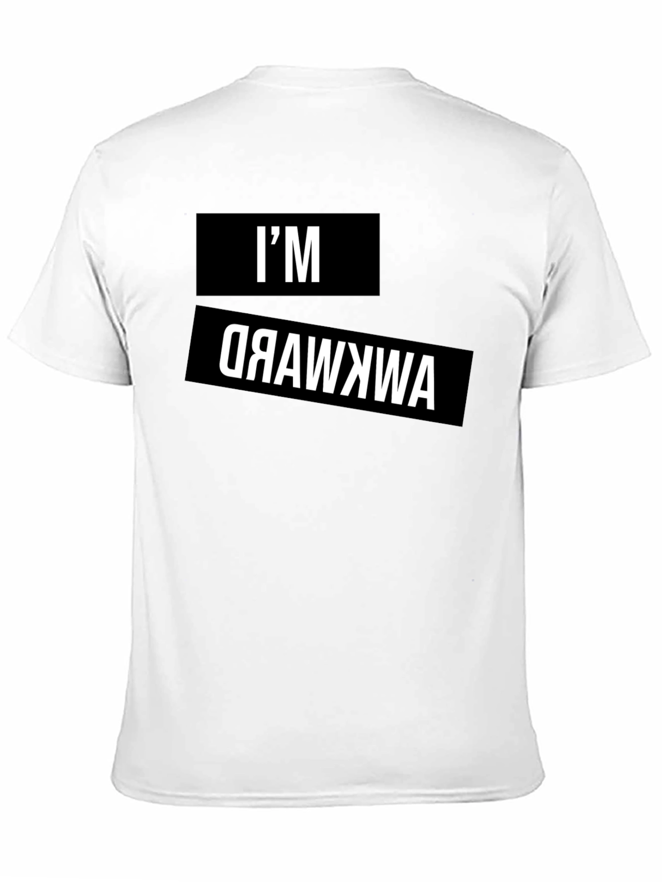Awkward Reverse Print Graphic Tee - Black