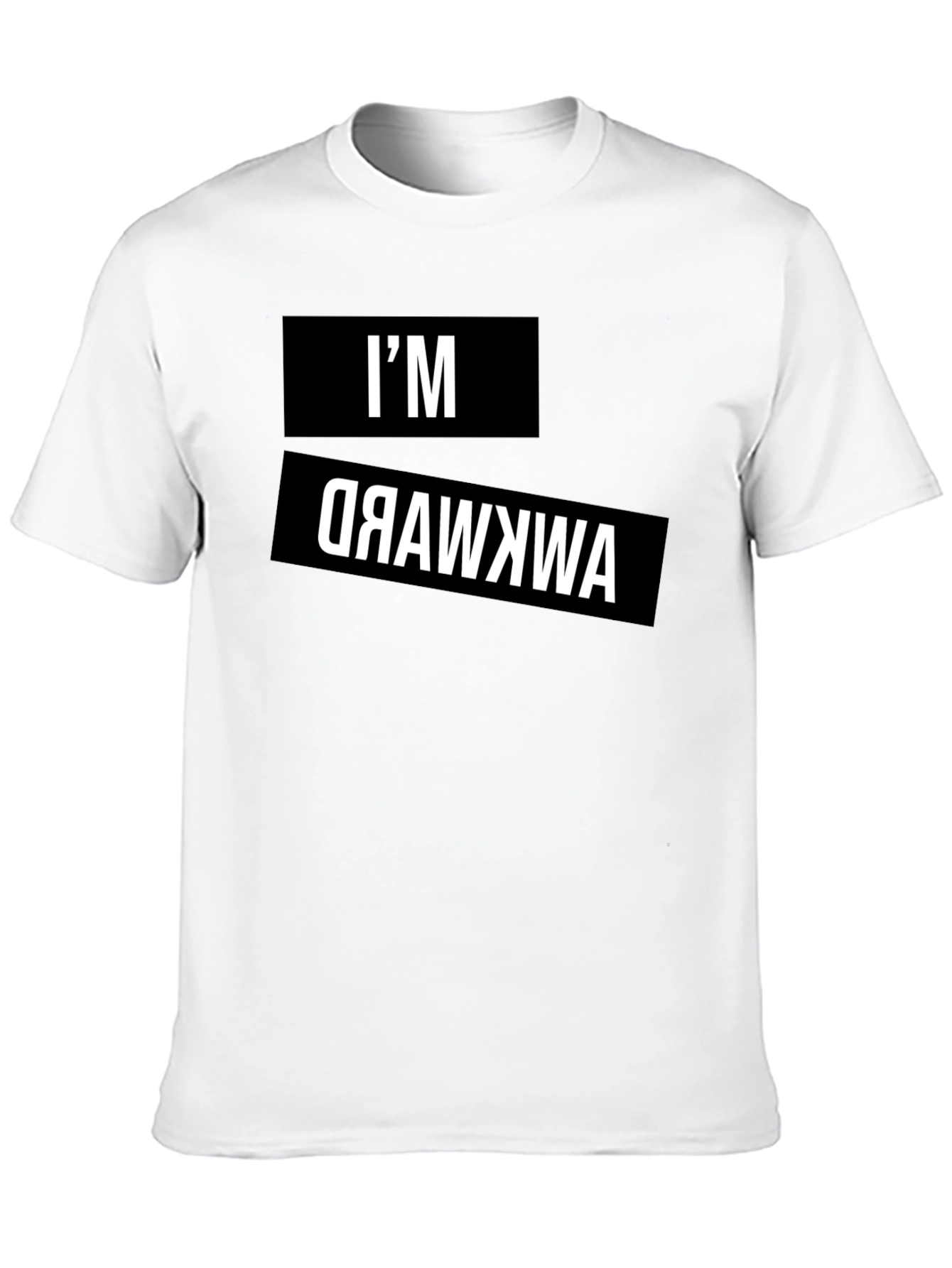 Awkward Reverse Print Graphic Tee - Black