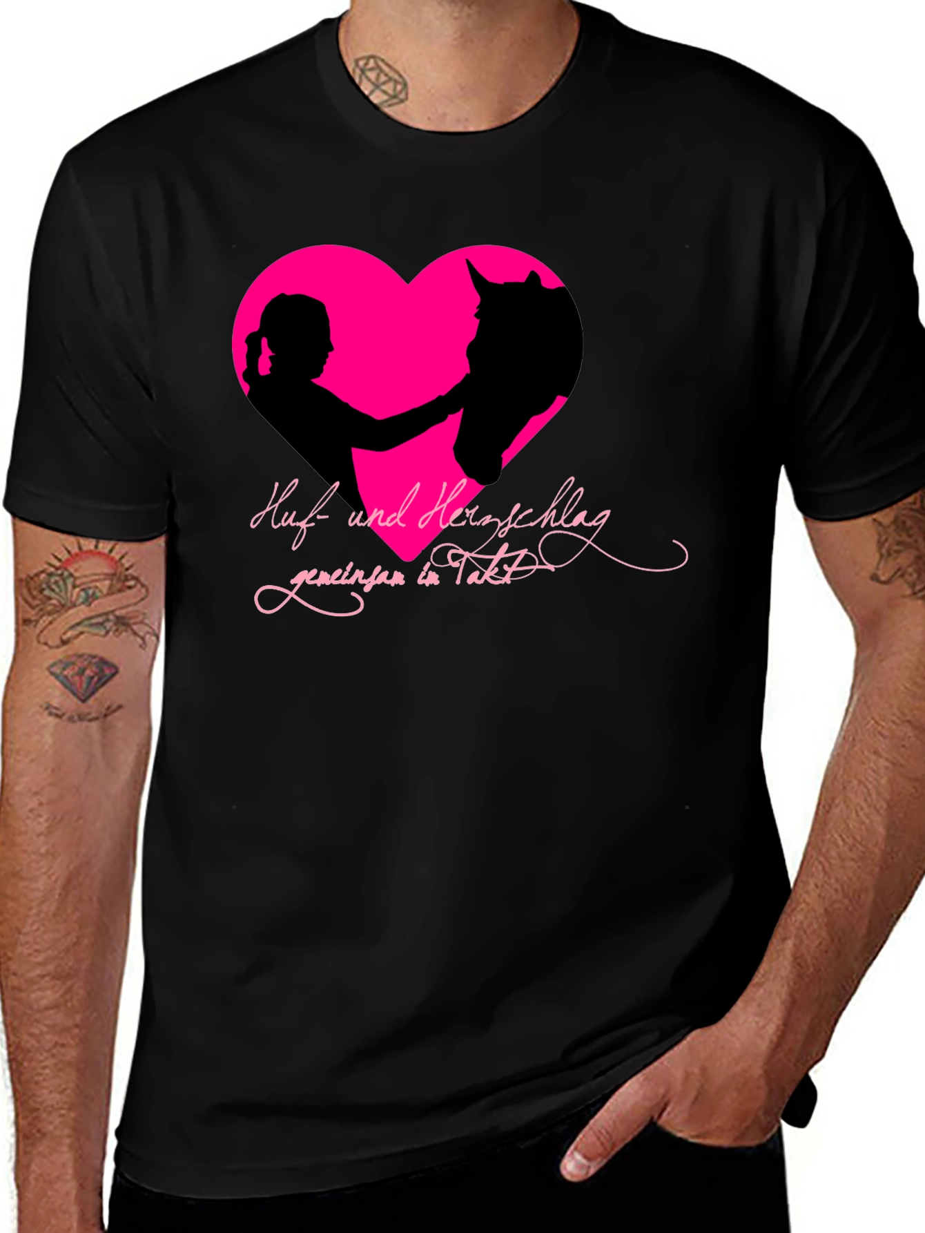 Horse & Rider Heart T-Shirt - Equestrian Love