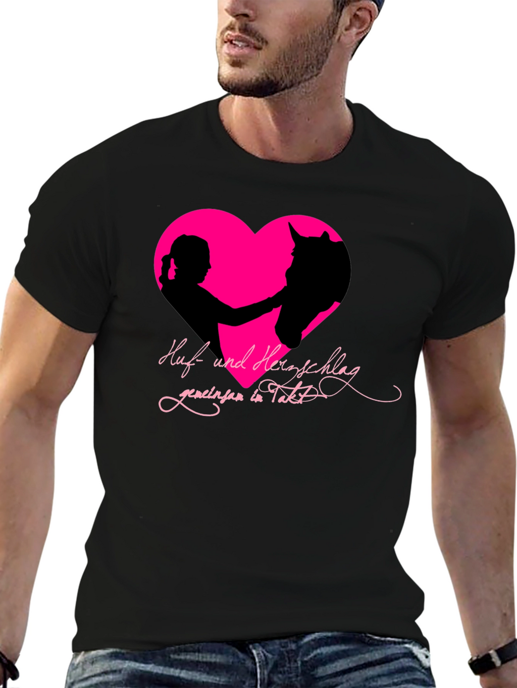 Horse & Rider Heart T-Shirt - Equestrian Love