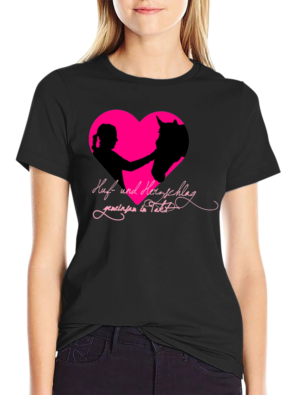 Horse & Rider Heart T-Shirt - Equestrian Love