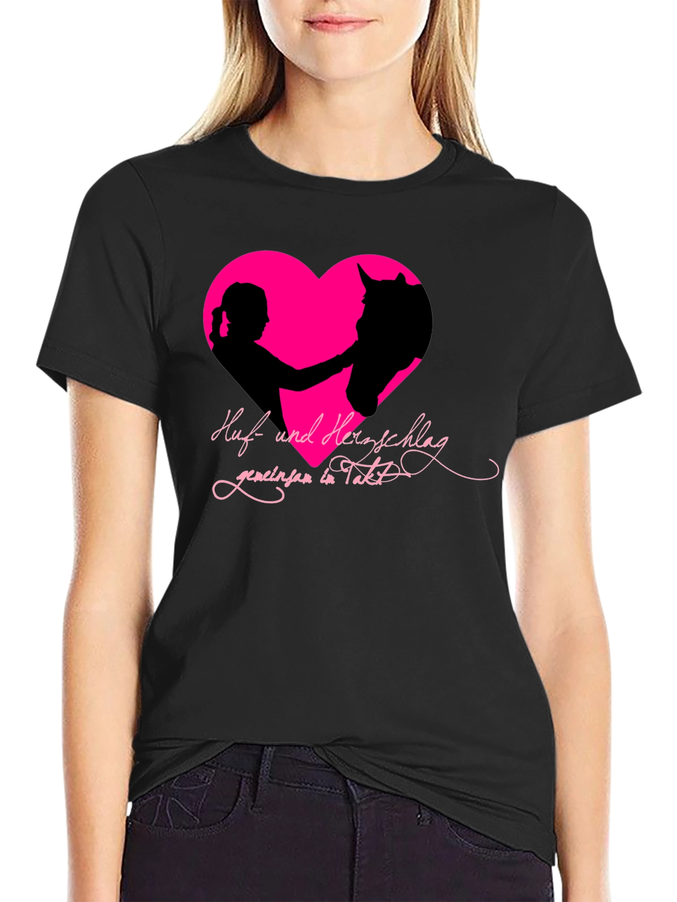 Horse & Rider Heart T-Shirt - Equestrian Love