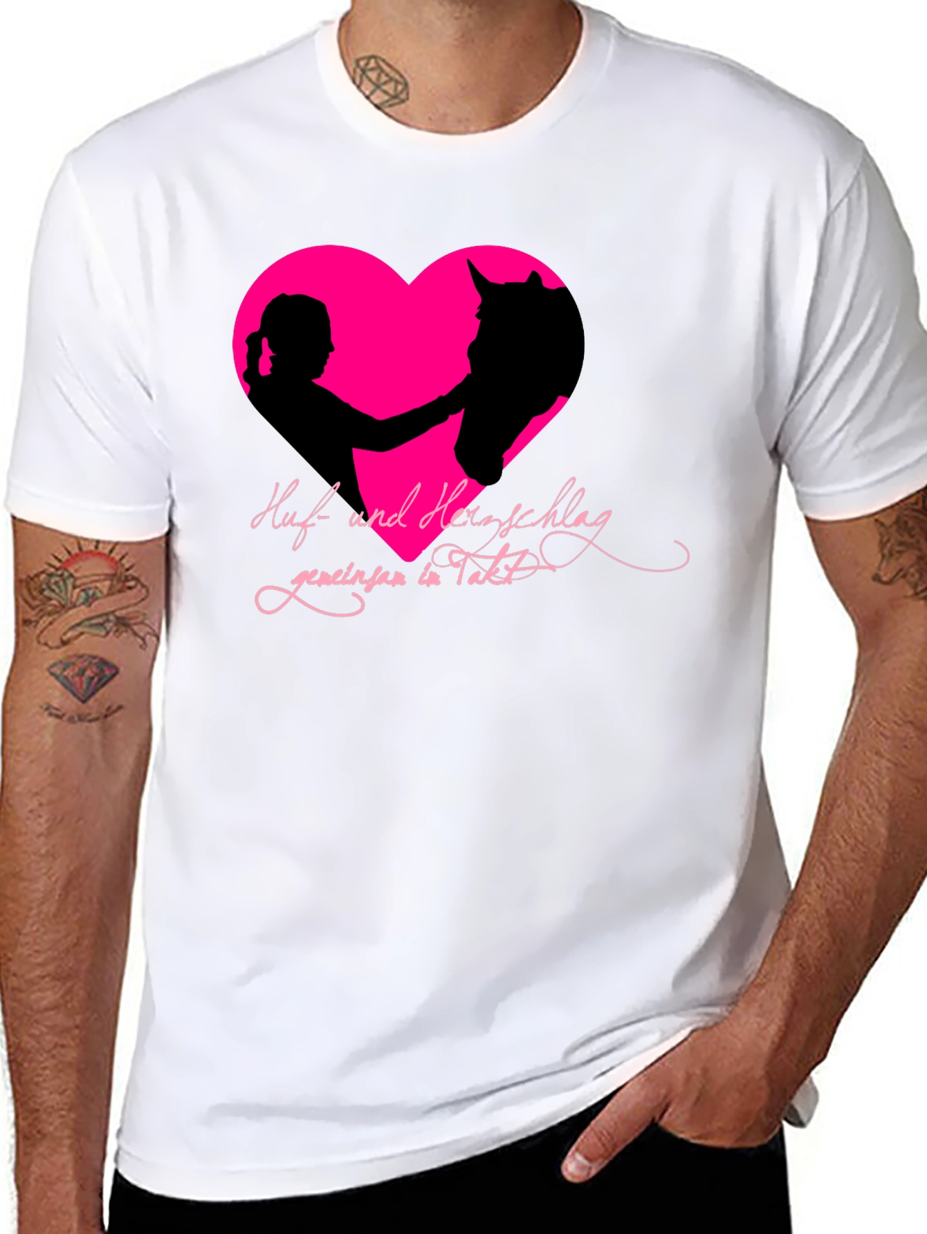 Horse & Rider Heart T-Shirt - Equestrian Love