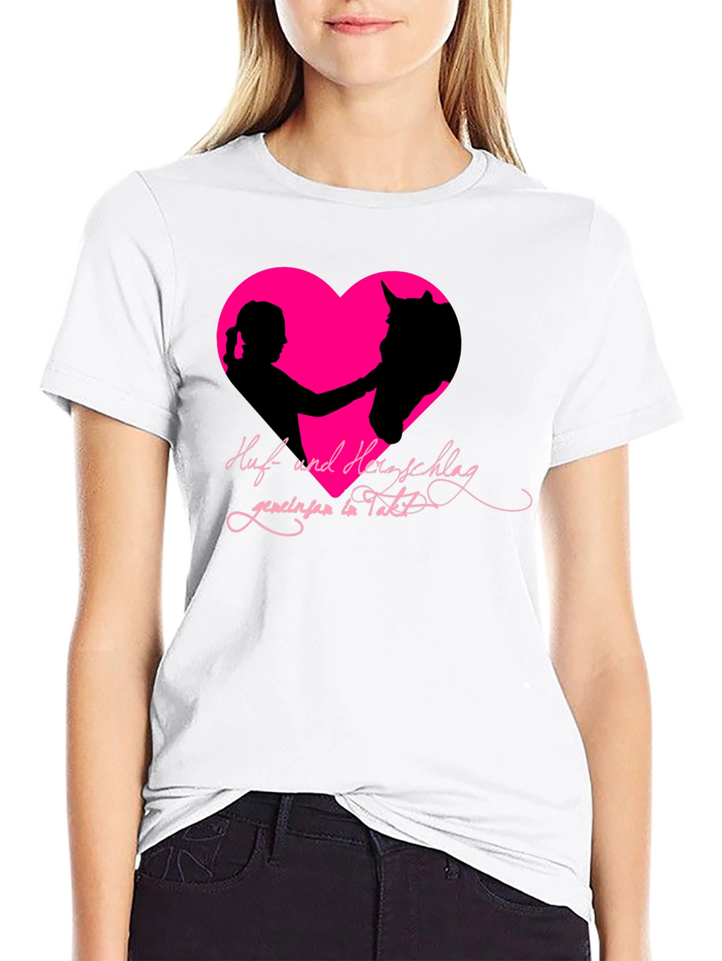 Horse & Rider Heart T-Shirt - Equestrian Love