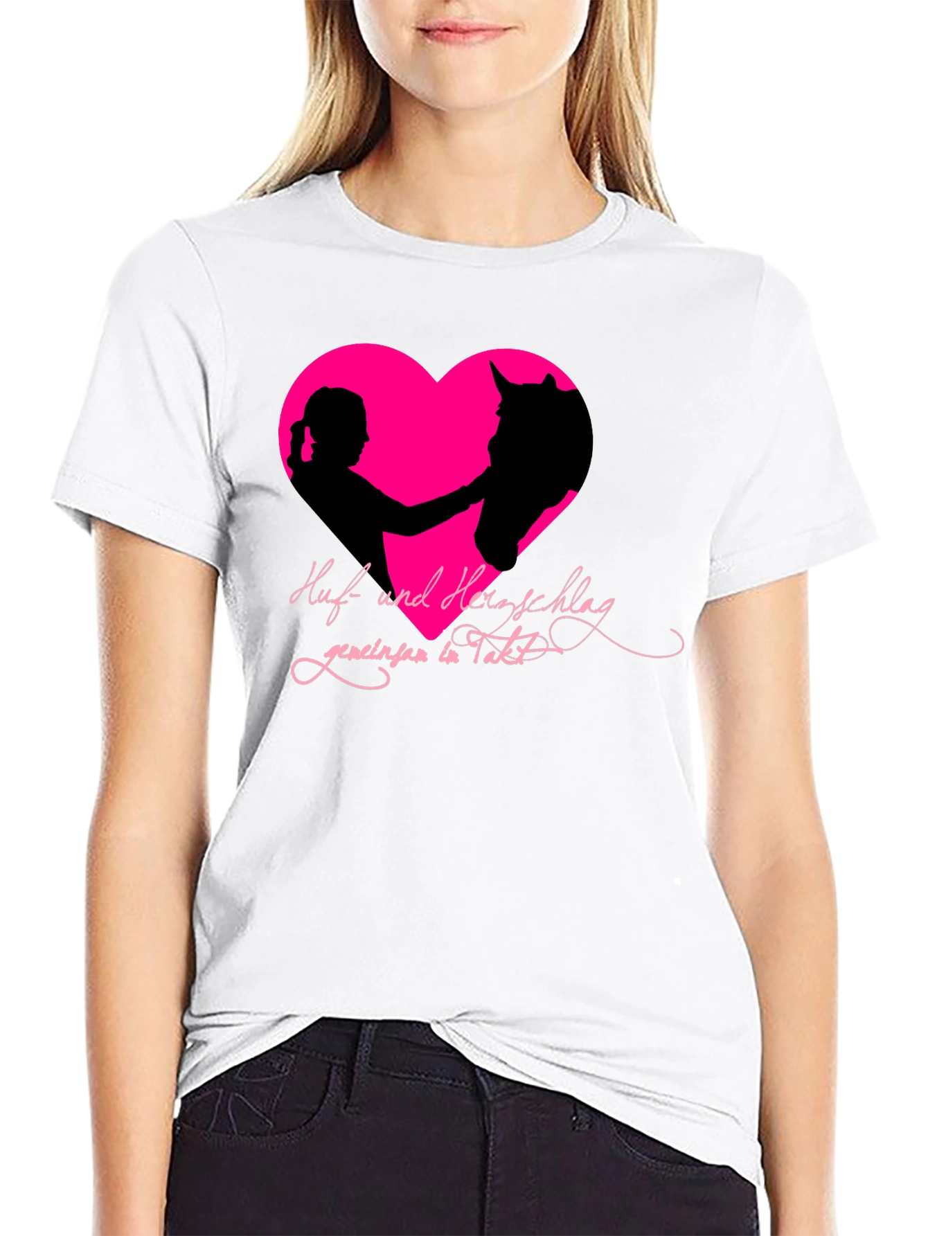 Horse & Rider Heart T-Shirt - Equestrian Love