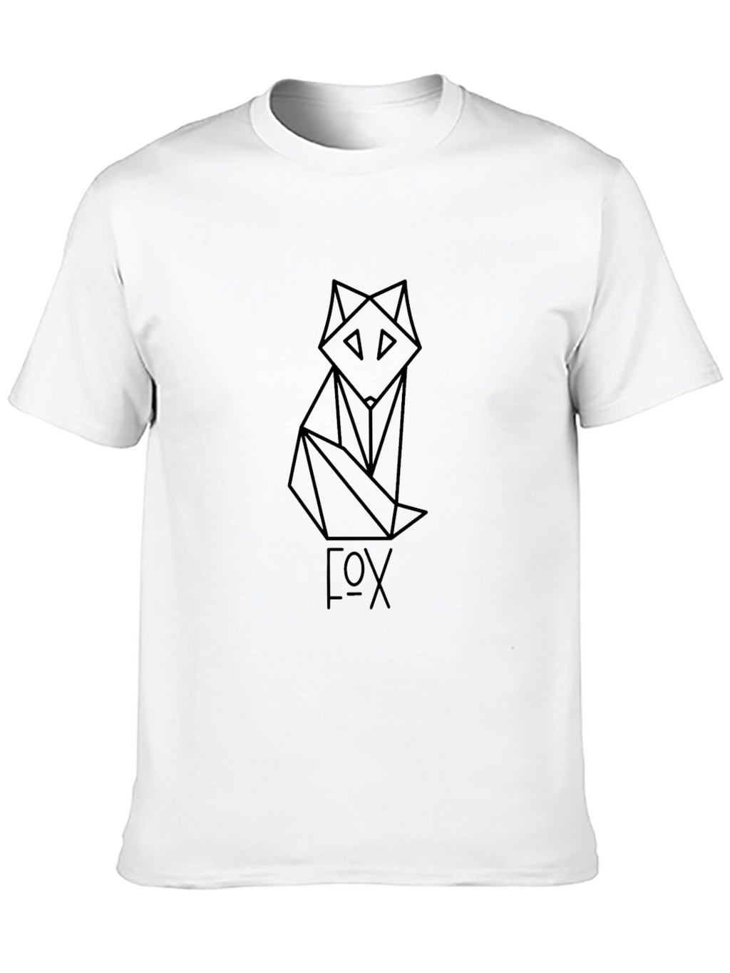 Geometric Fox Graphic Tee - Black T-Shirt