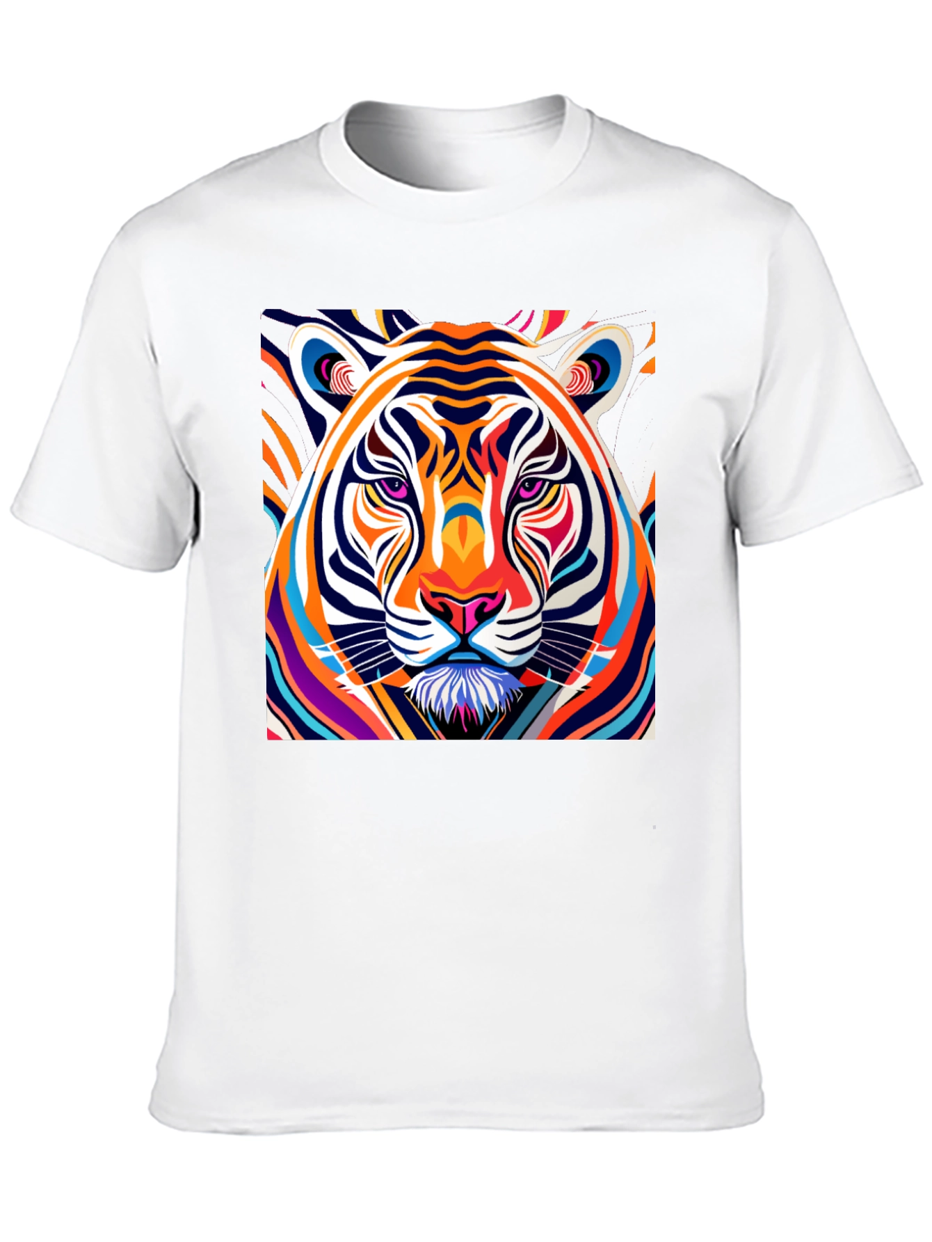 Vibrant Tiger Graphic Tee - Bold Colorful Design