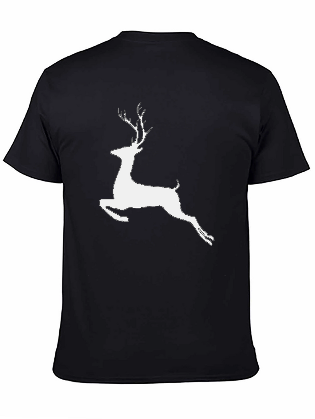 Reindeer Graphic Tee - Black Cotton Casual Shirt