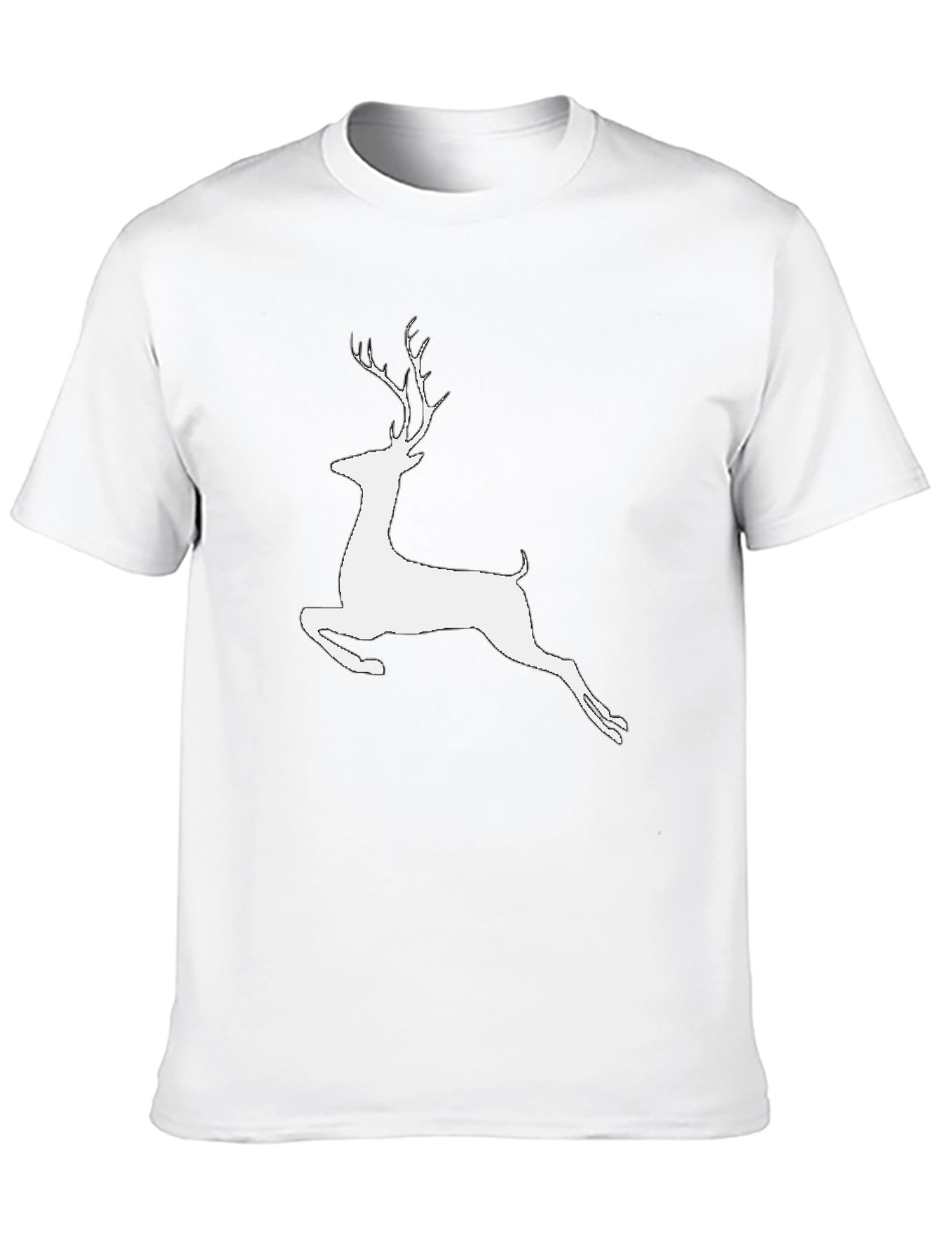 Reindeer Graphic Tee - Black Cotton Casual Shirt