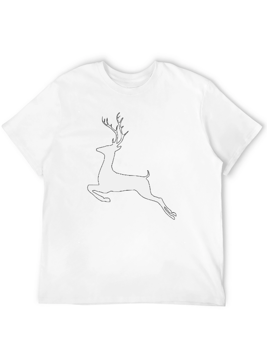 Reindeer Graphic Tee - Black Cotton Casual Shirt